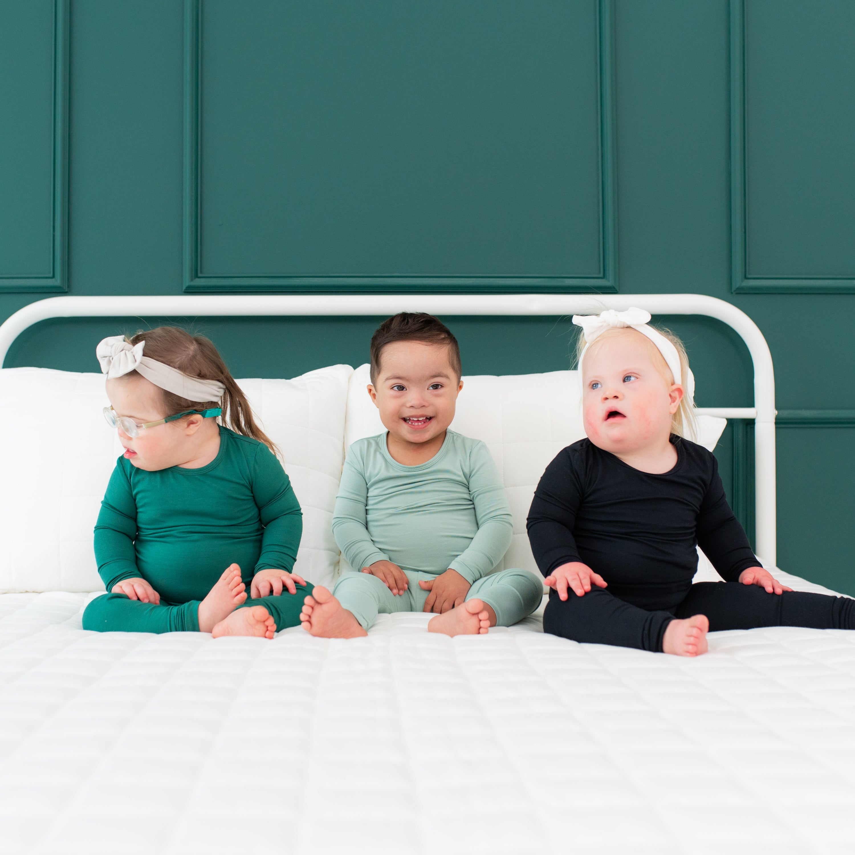 Three Kyte Baby models wearing Toddler Pajamas