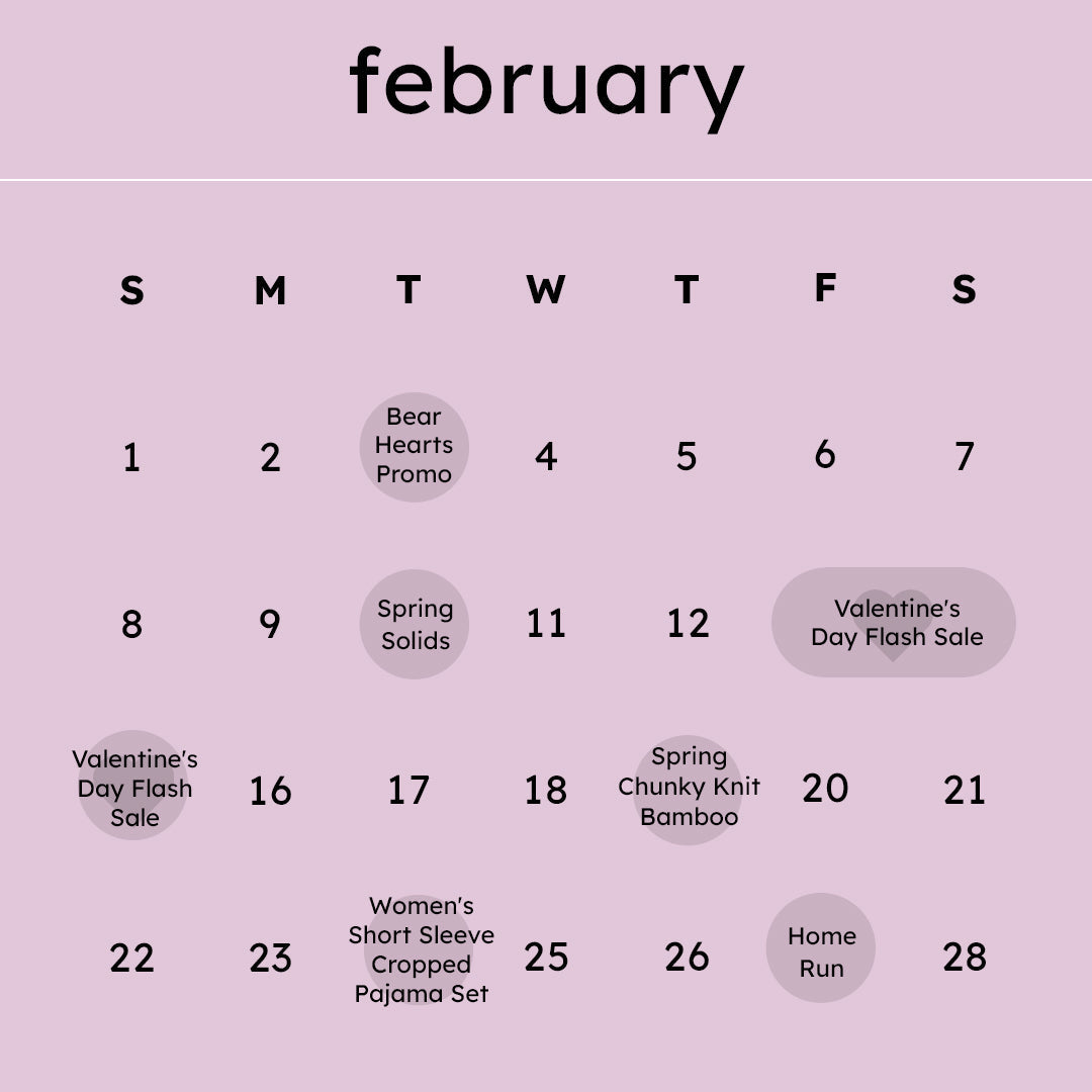 Kyte Baby February '26 calendar graphic