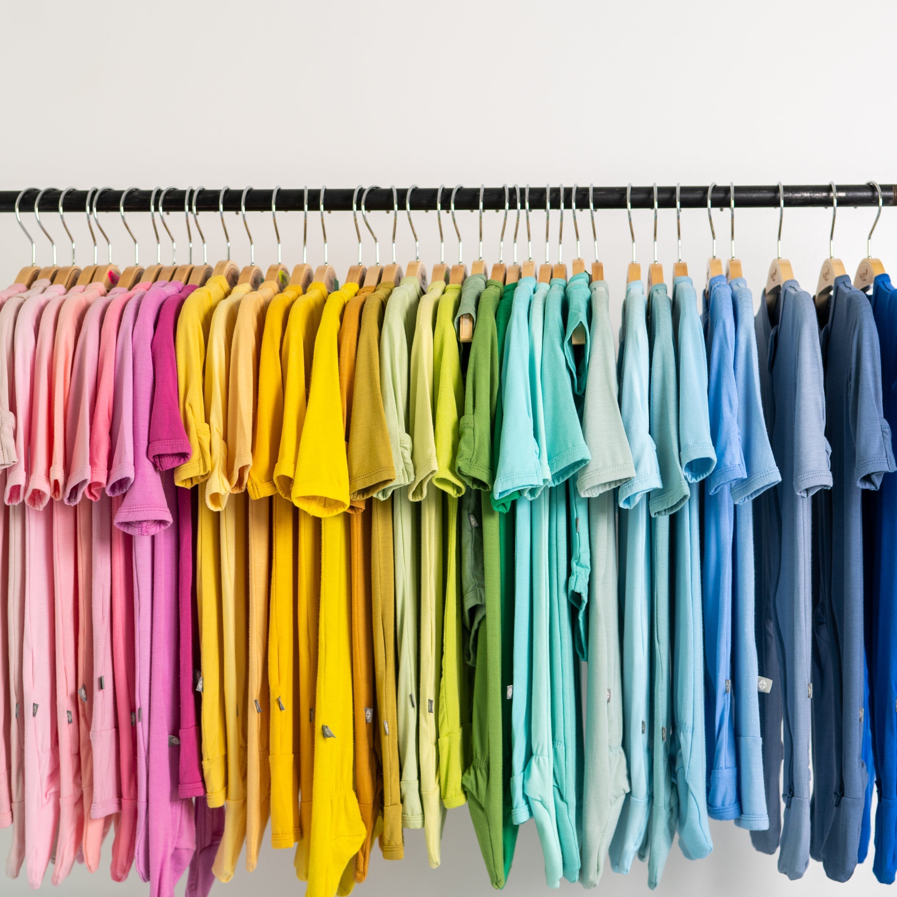 kyte baby color comparison of pinks, yellows, greens, and blues