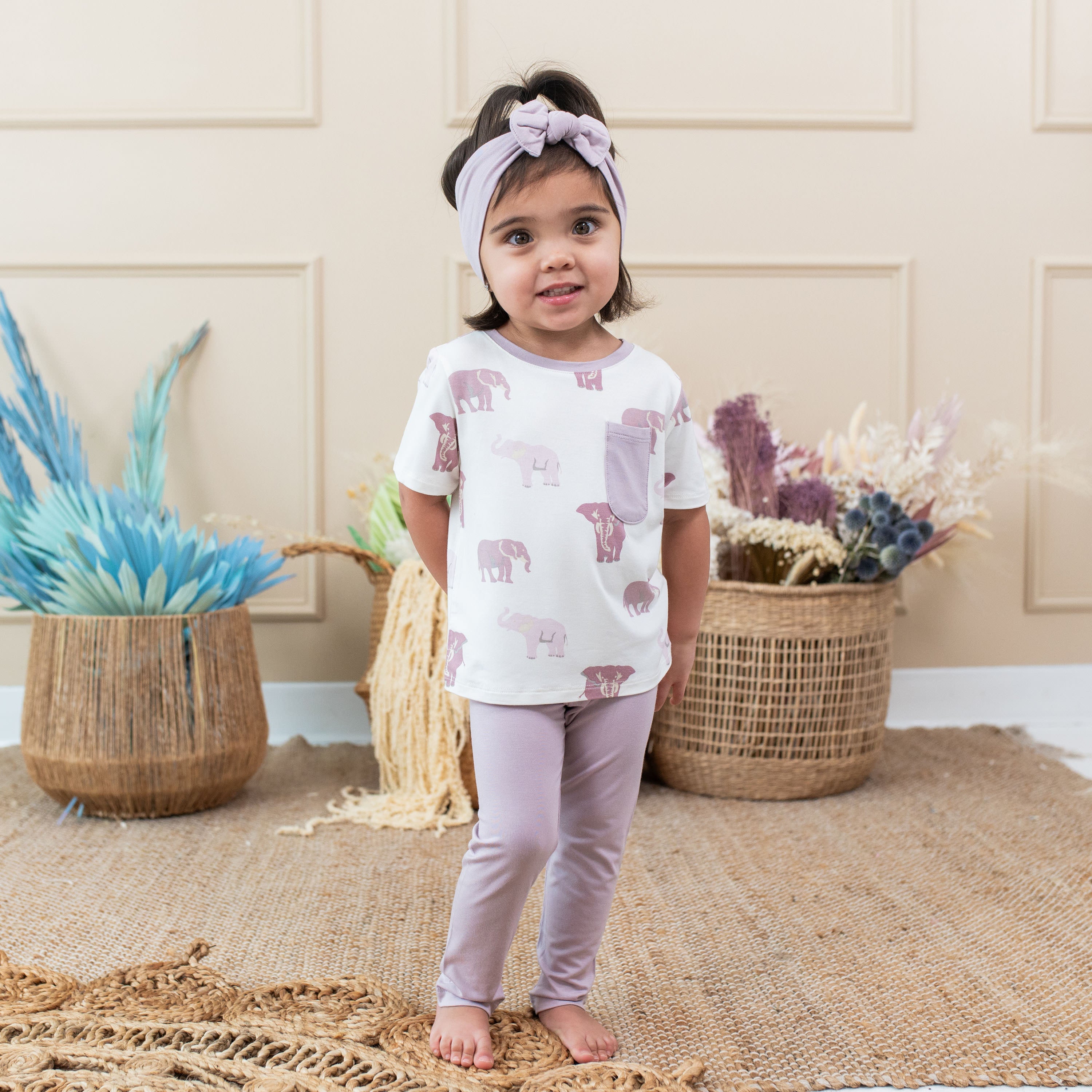 Mixed elephant Mid length kurta with elbow sleeve (0 to 6years) main image 0