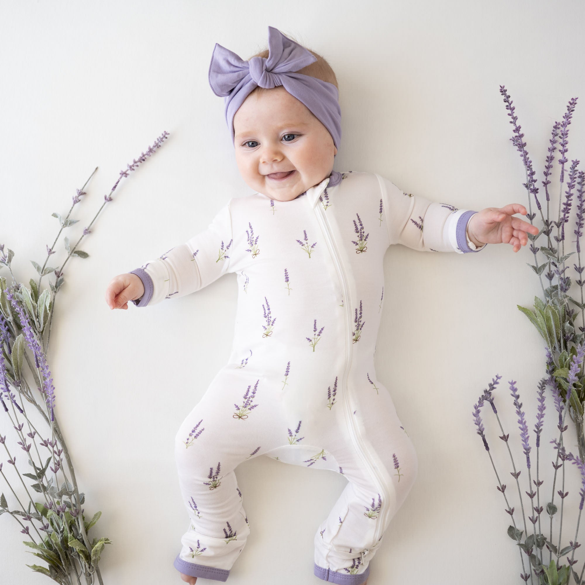 Sale Kyte Baby Blue Bonnet & Lavender 3T SS PJS