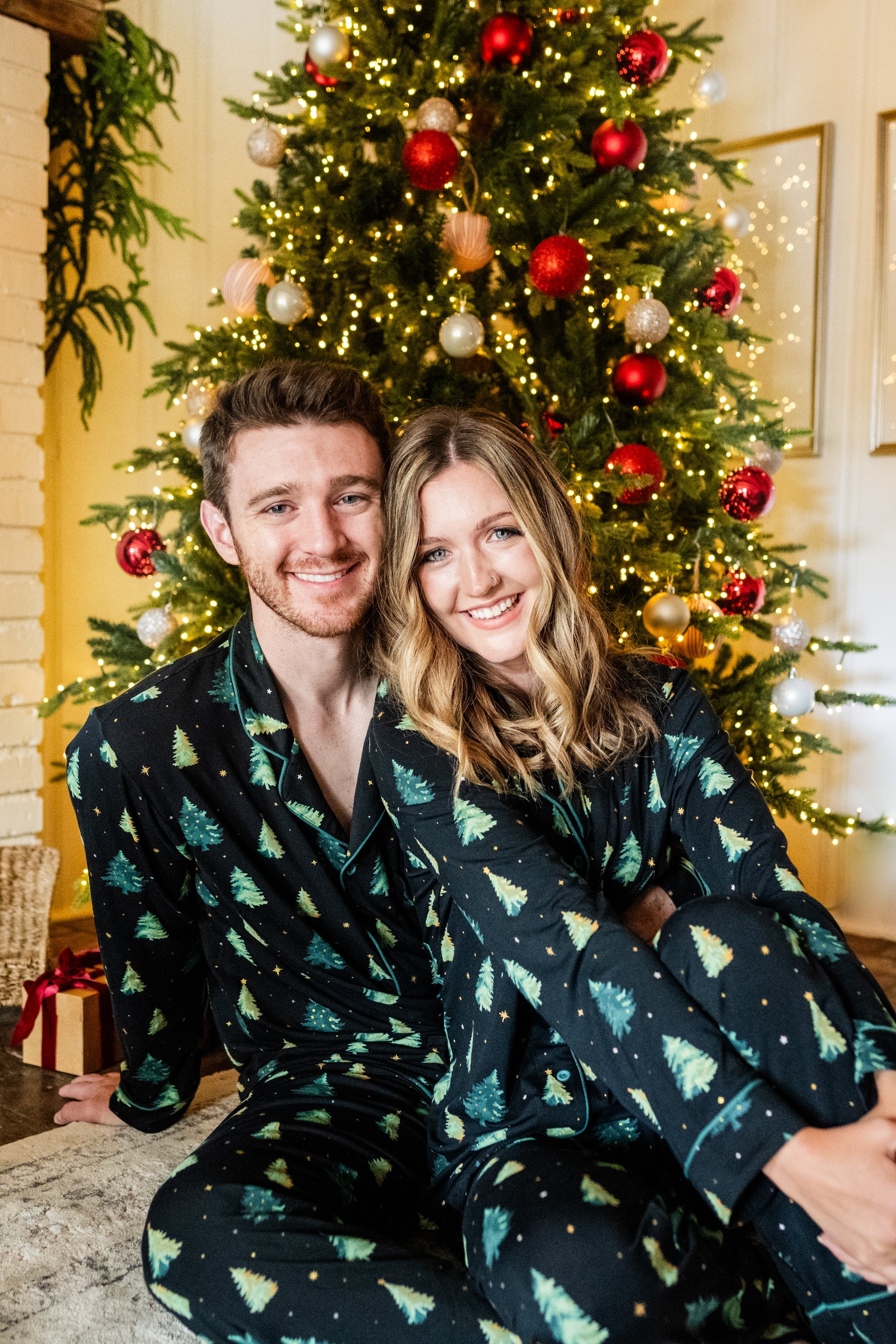 family christmas pajamas in bamboo-blend fabric