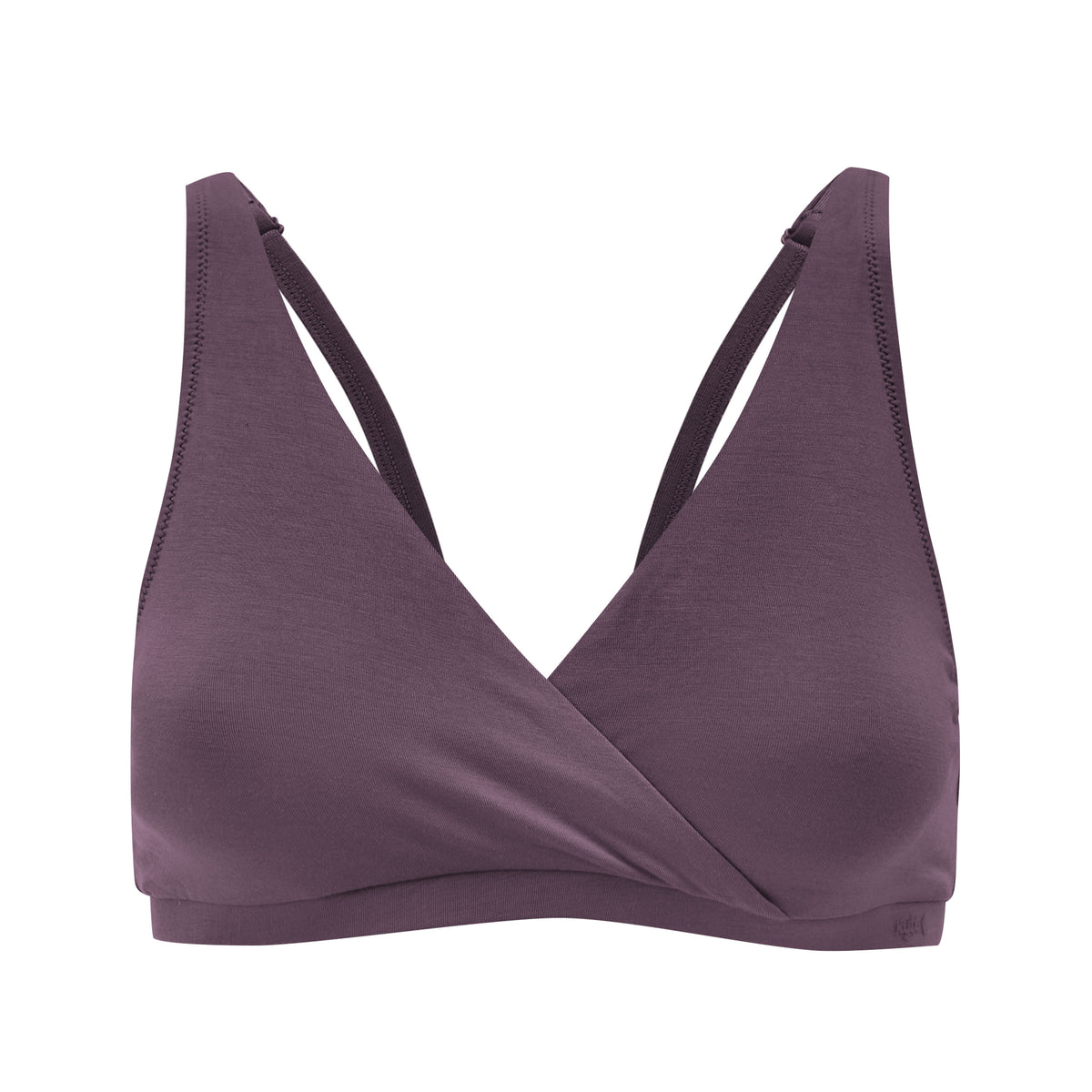 Front of Women's Cross Front Bralette in Currant