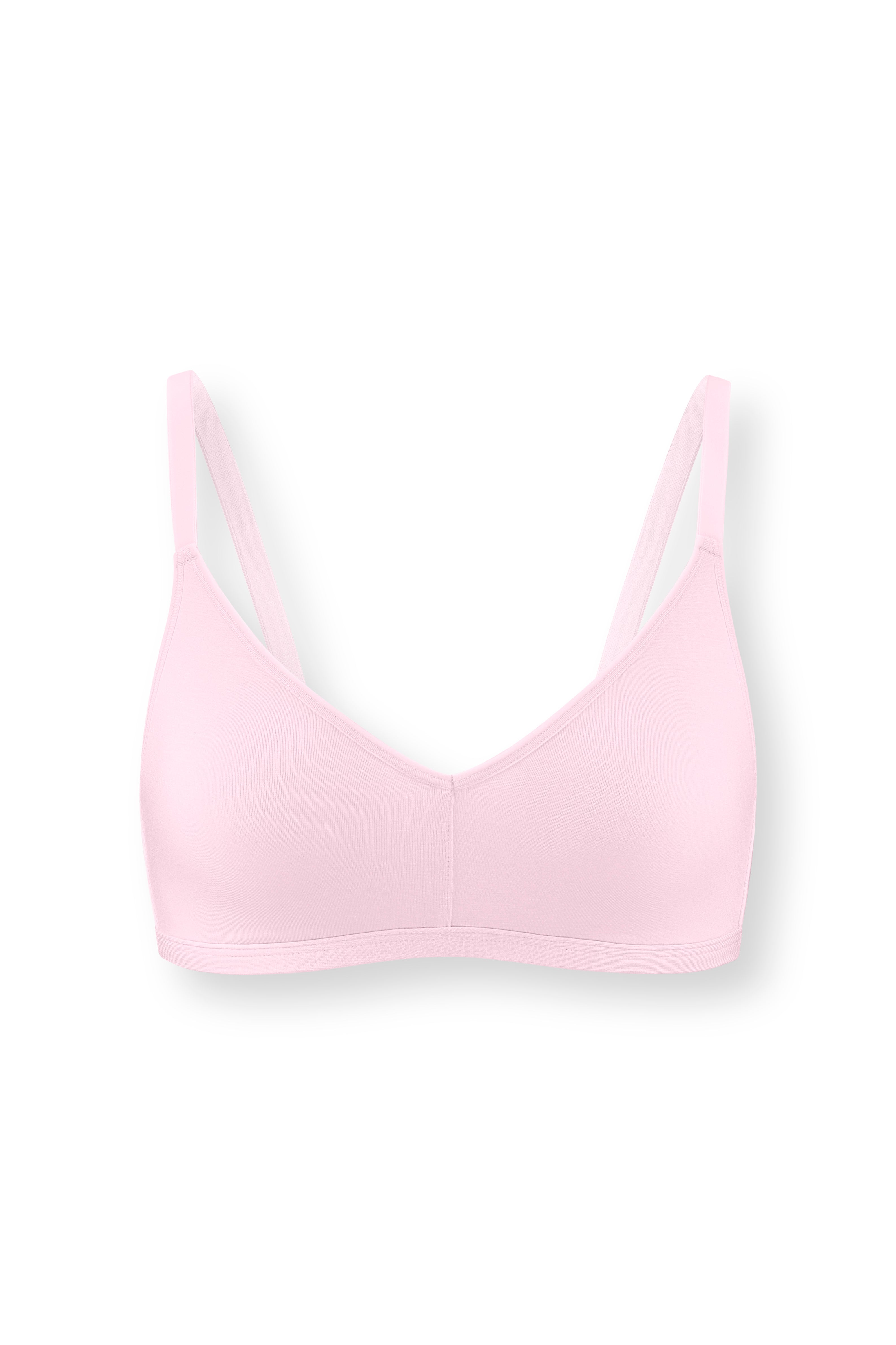 Women's V-Neck Bra in Peony on white background