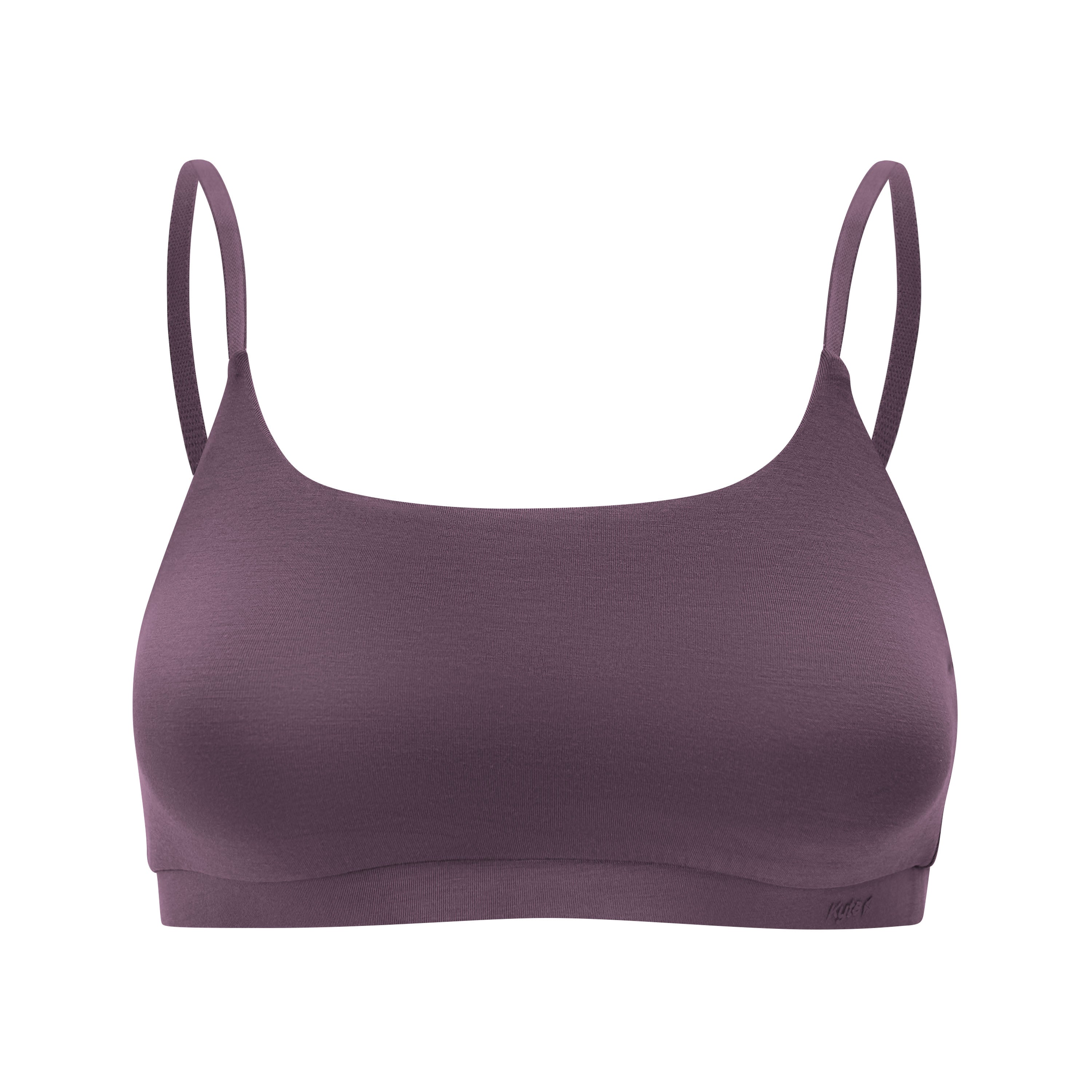 Front of Women's Scoop Neck Bralette in Currant