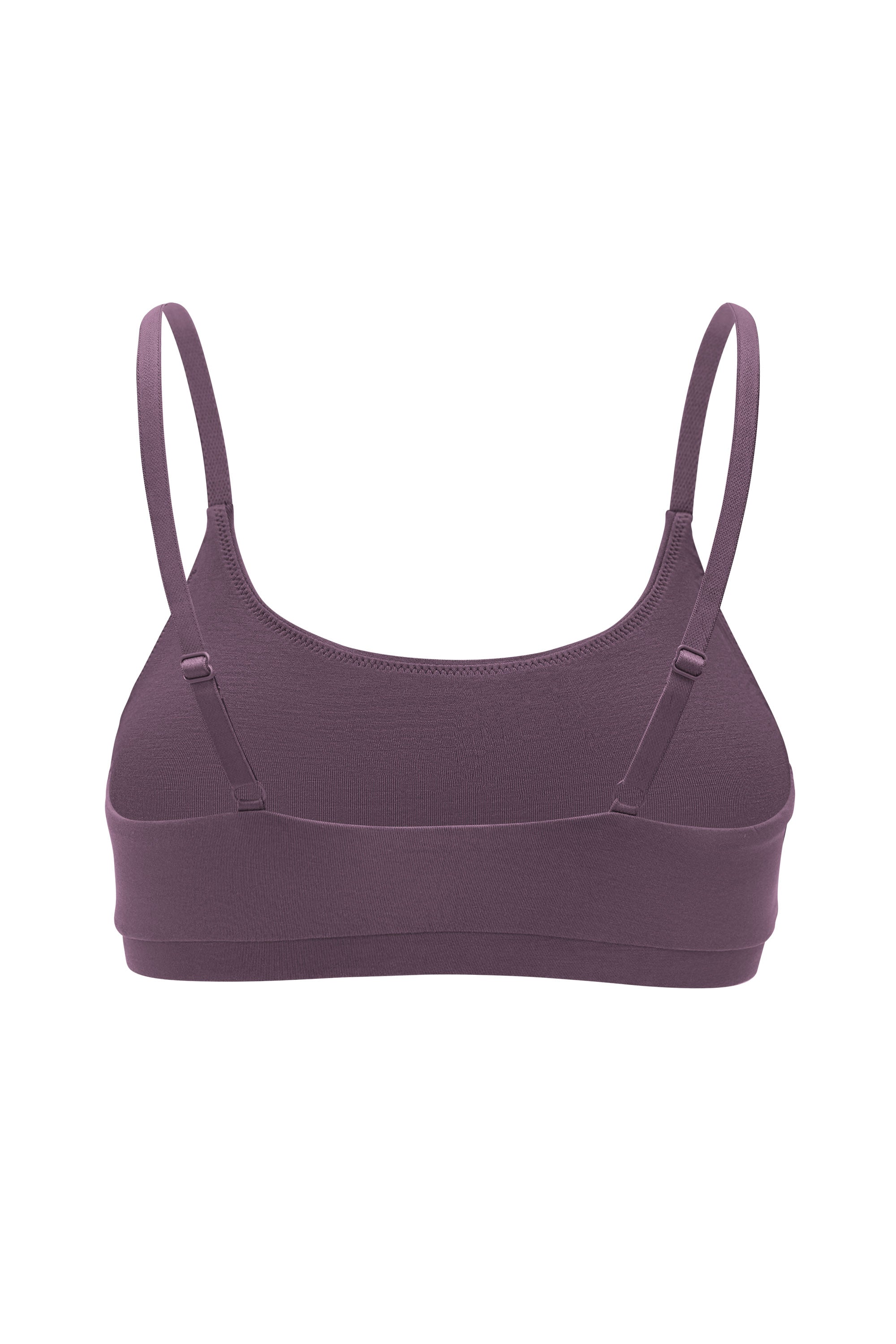 Back of Women's Scoop Neck bamboo bra in Currant