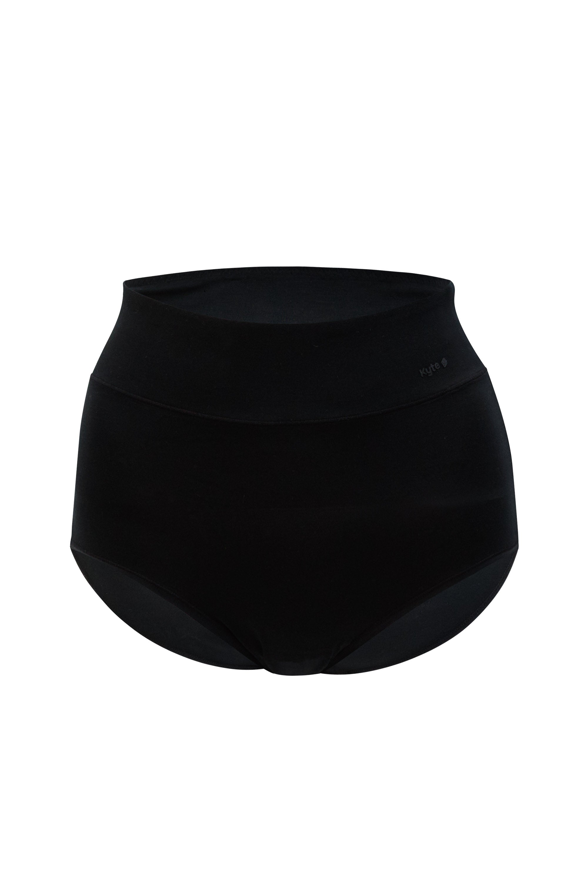 Front of the Women's High-Waisted Brief in Midnight shown on a white background