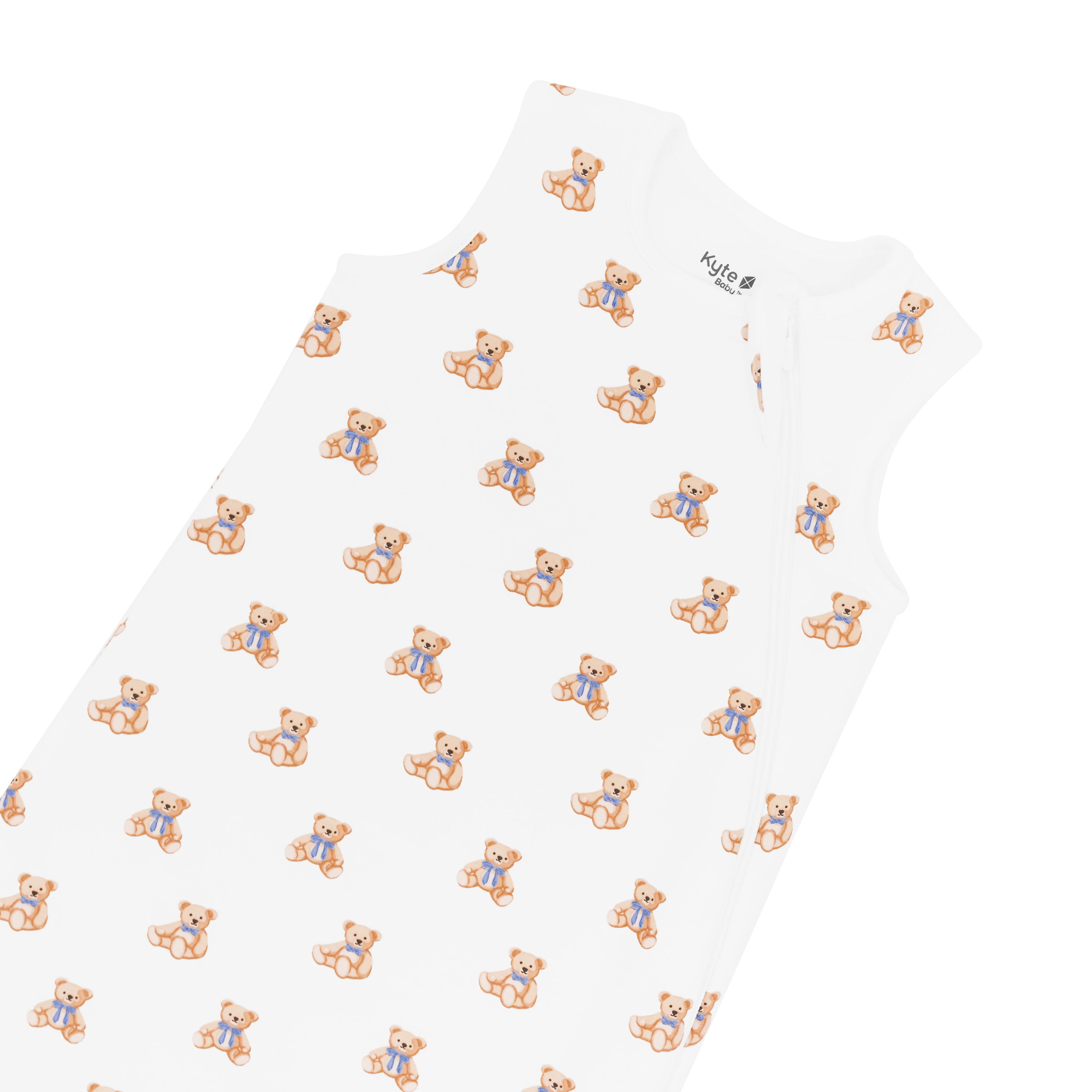 Sleep Bag in Teddy Bear 1.0 top zipper and zipper garage