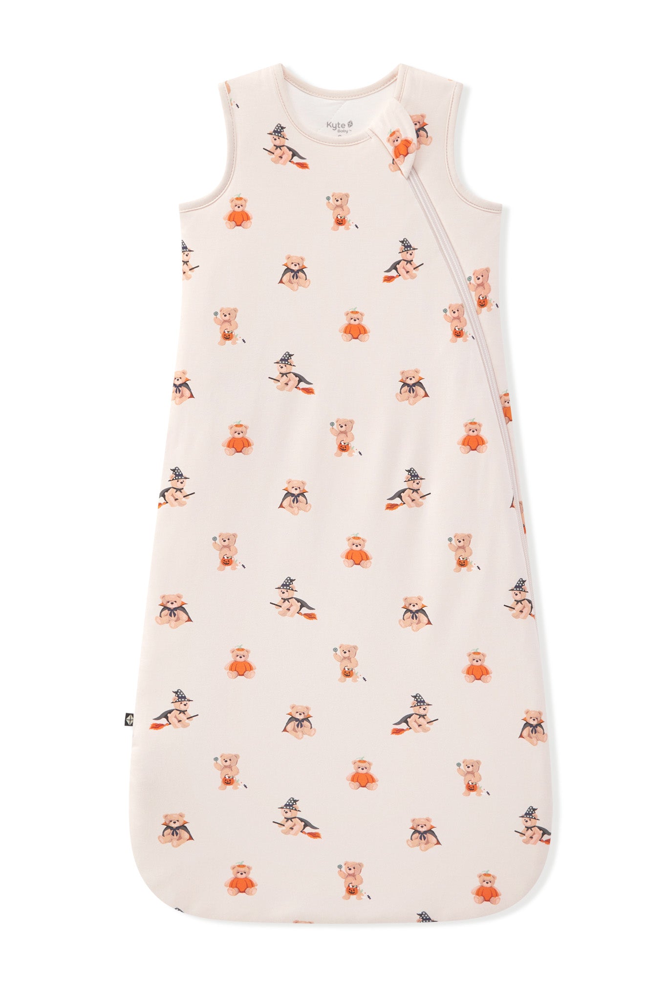 Beige Sleep Bag in Halloween Teddy 1.0 print on a white background
