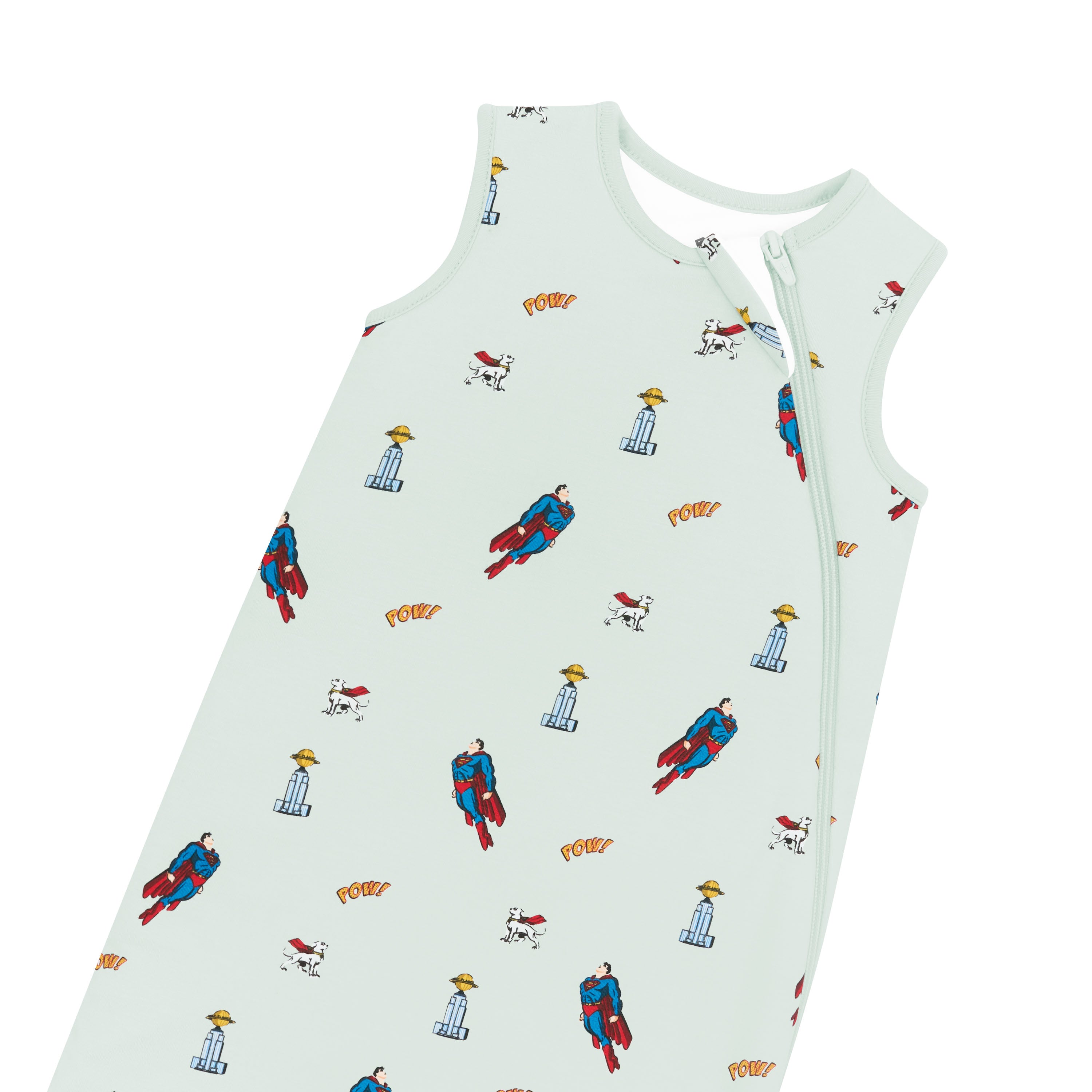 Close up of zipper garage and top zipper on the Sleep Bag in Superman™ 1.0