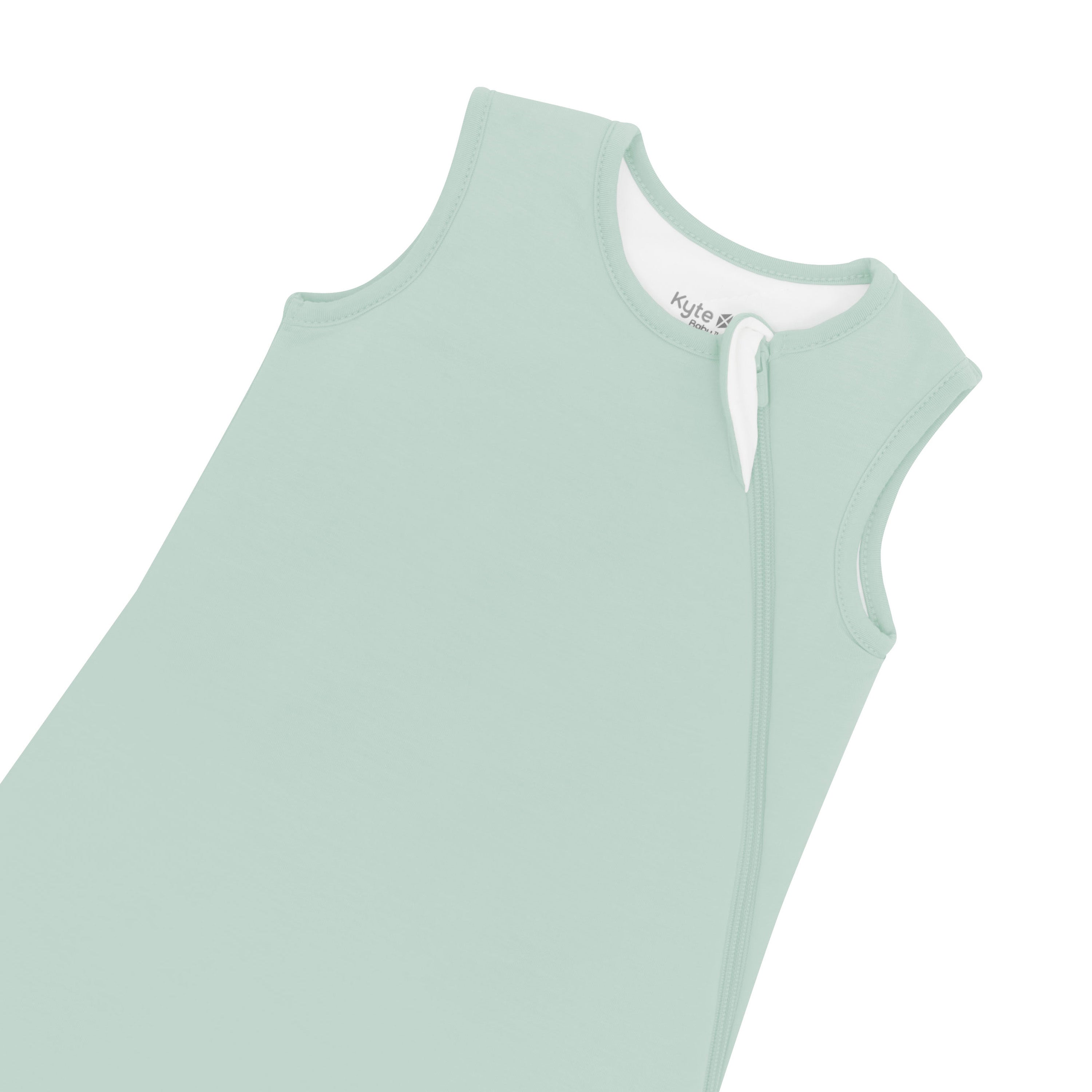 Display of zipper garage on the Sleep Bag in Sage 1.0 TOG