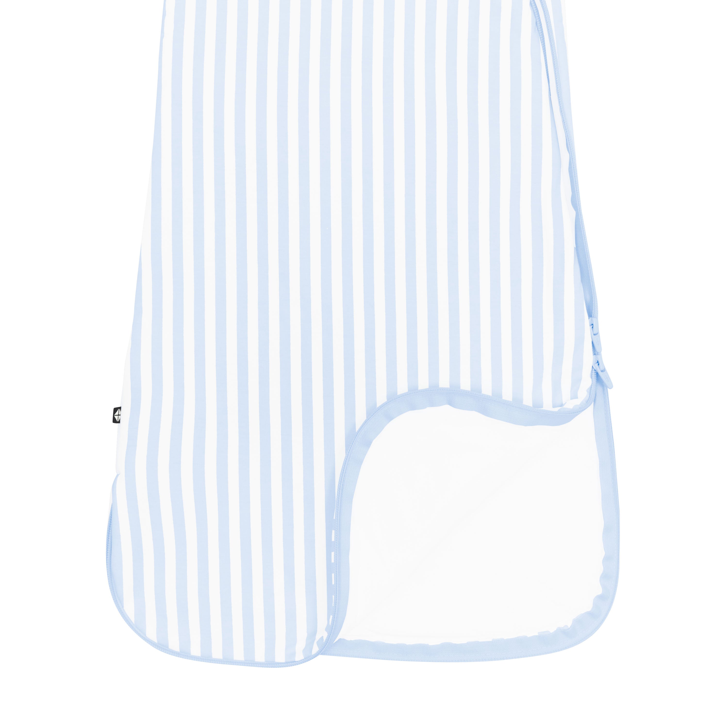 Double zipper garage shown on the Sleep Bag in Small Mist Stripe 1.0