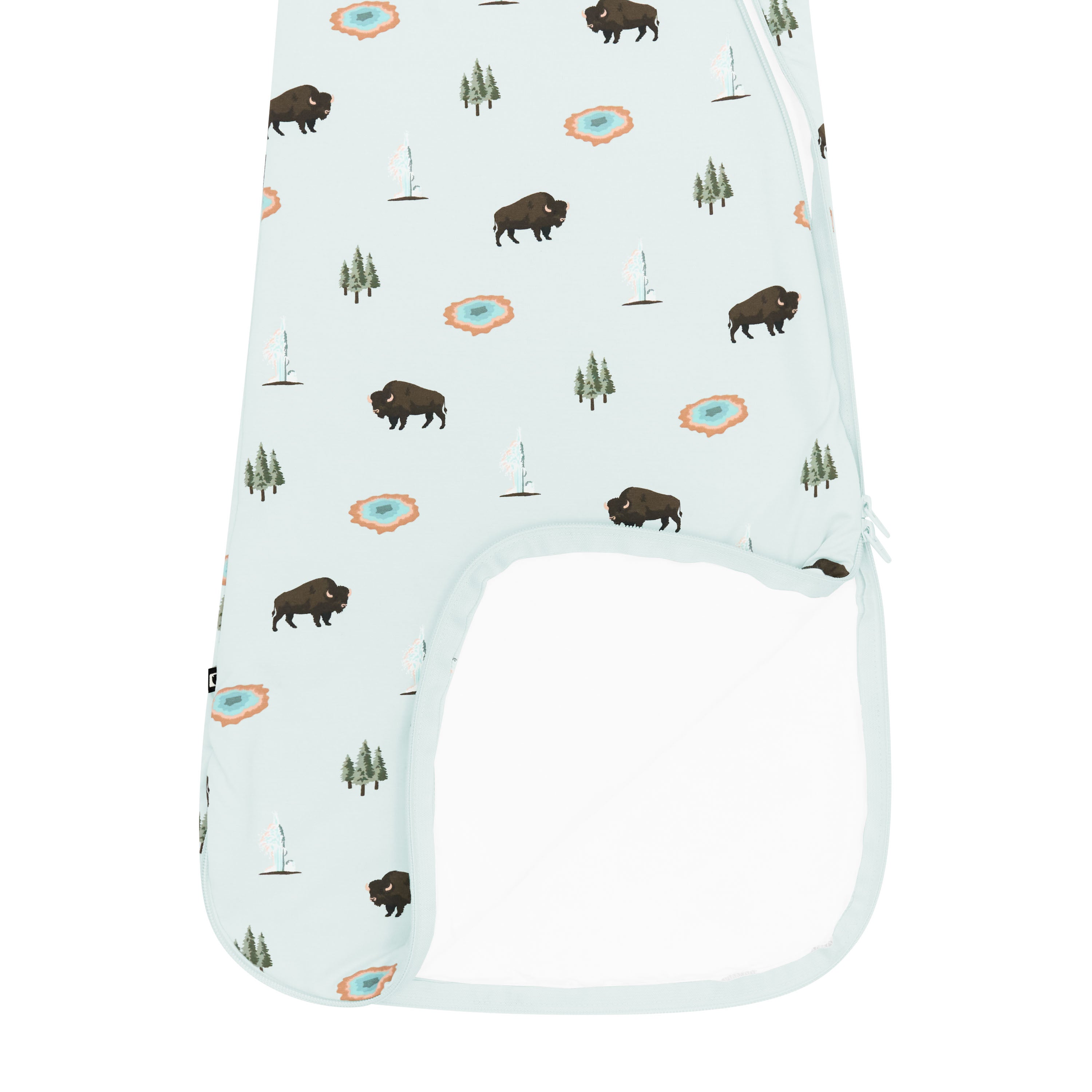 Sleep Bag in Yellowstone 1.0 close up on bottom of sleep bag with dual zipper