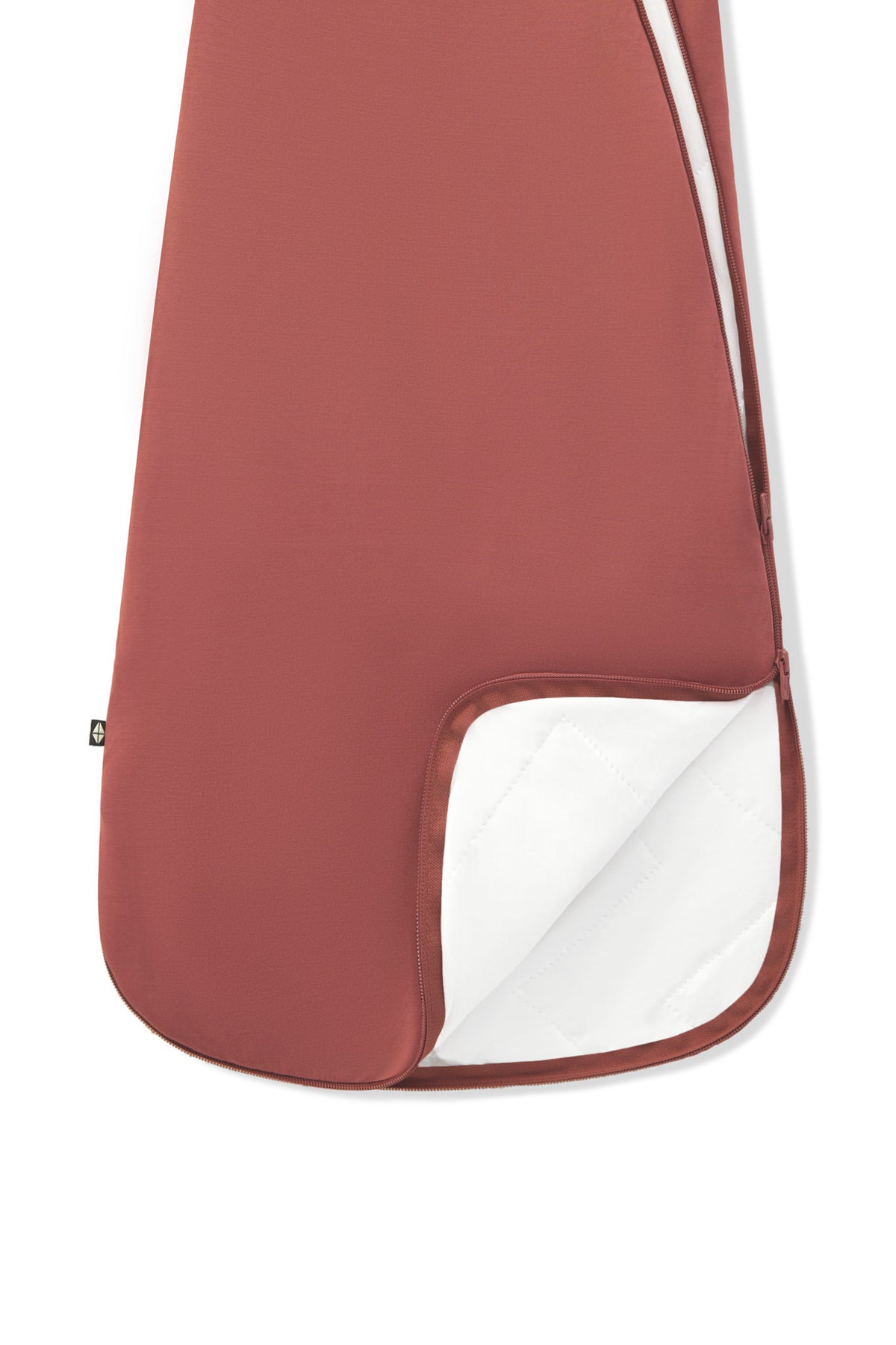 Sleep Bag in Ember 2.5 with dual zipper on a white background