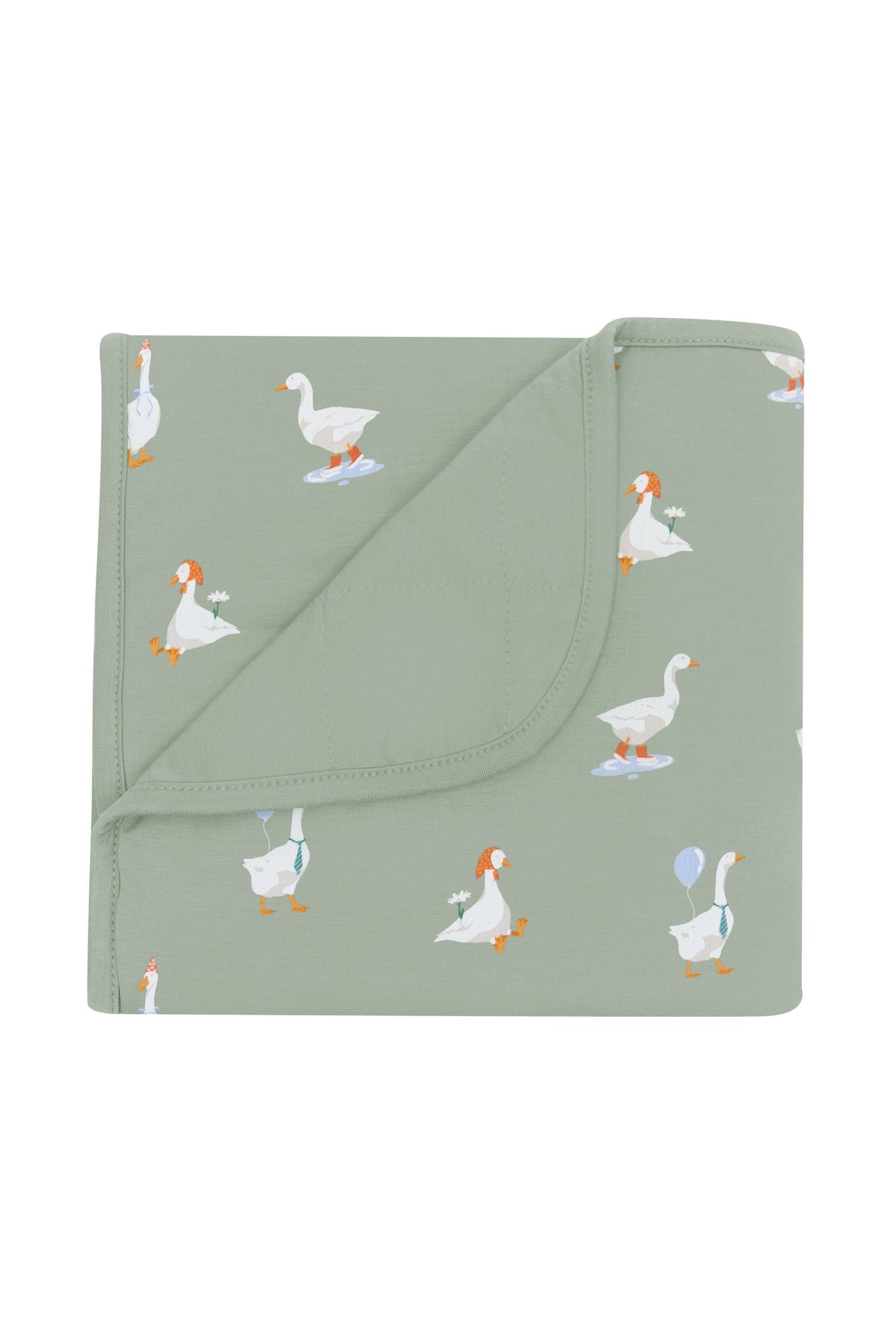 Green Baby Blanket in Silly Goose
