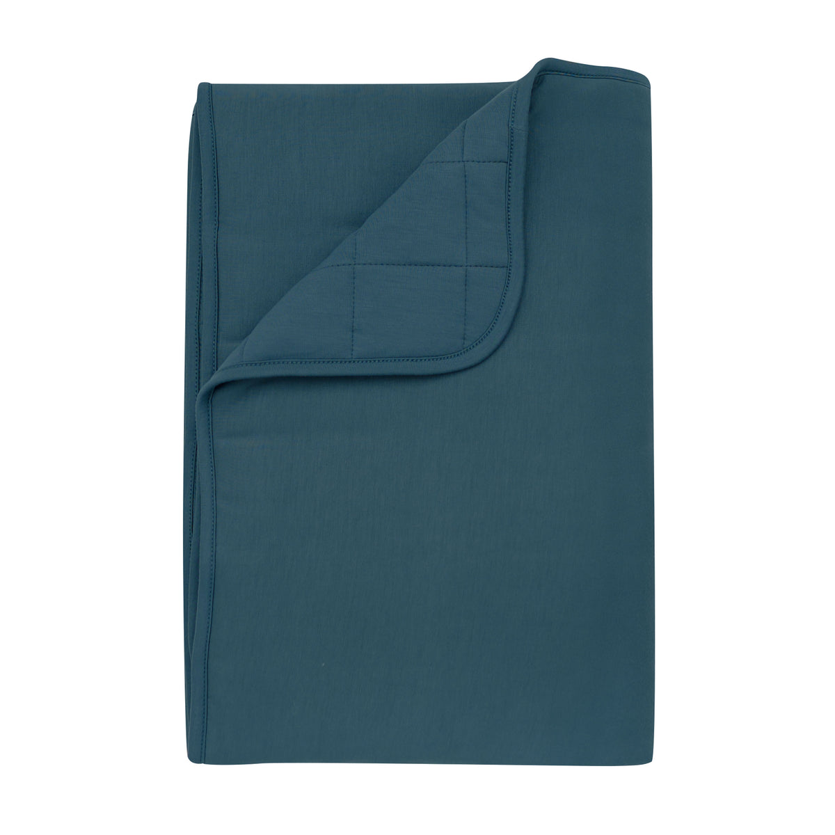 Toddler Blanket in Atlantic 2.5 shown with a corner flipped down