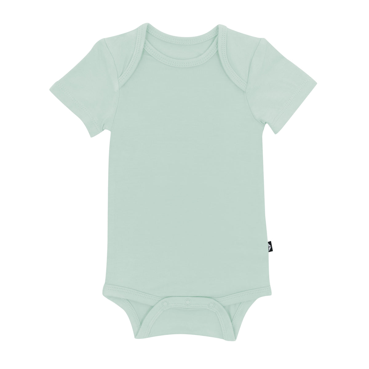 Flat lay of Kyte Baby Short Sleeve Bodysuit in Sage