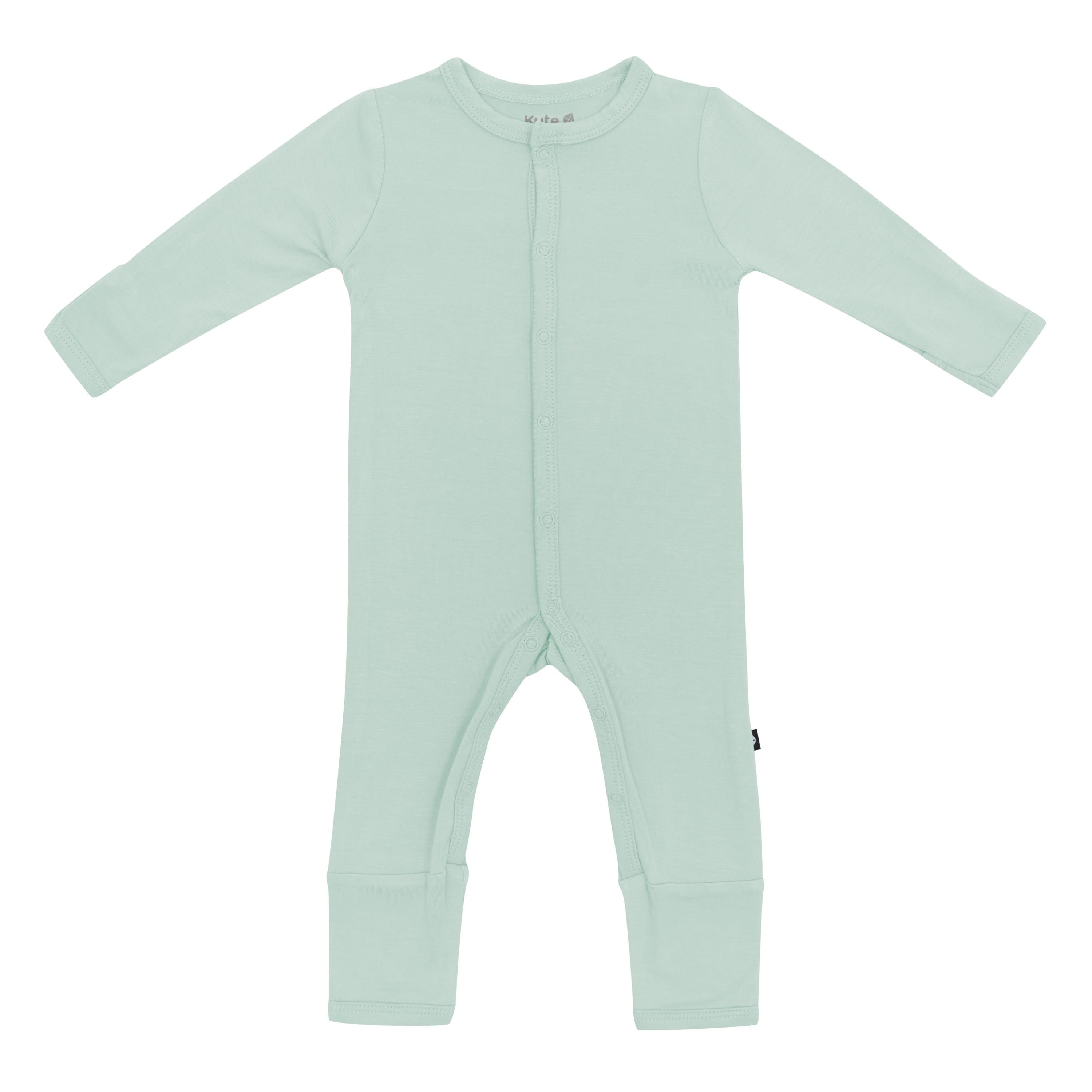 Flat lay of Kyte Baby Romper in Sage