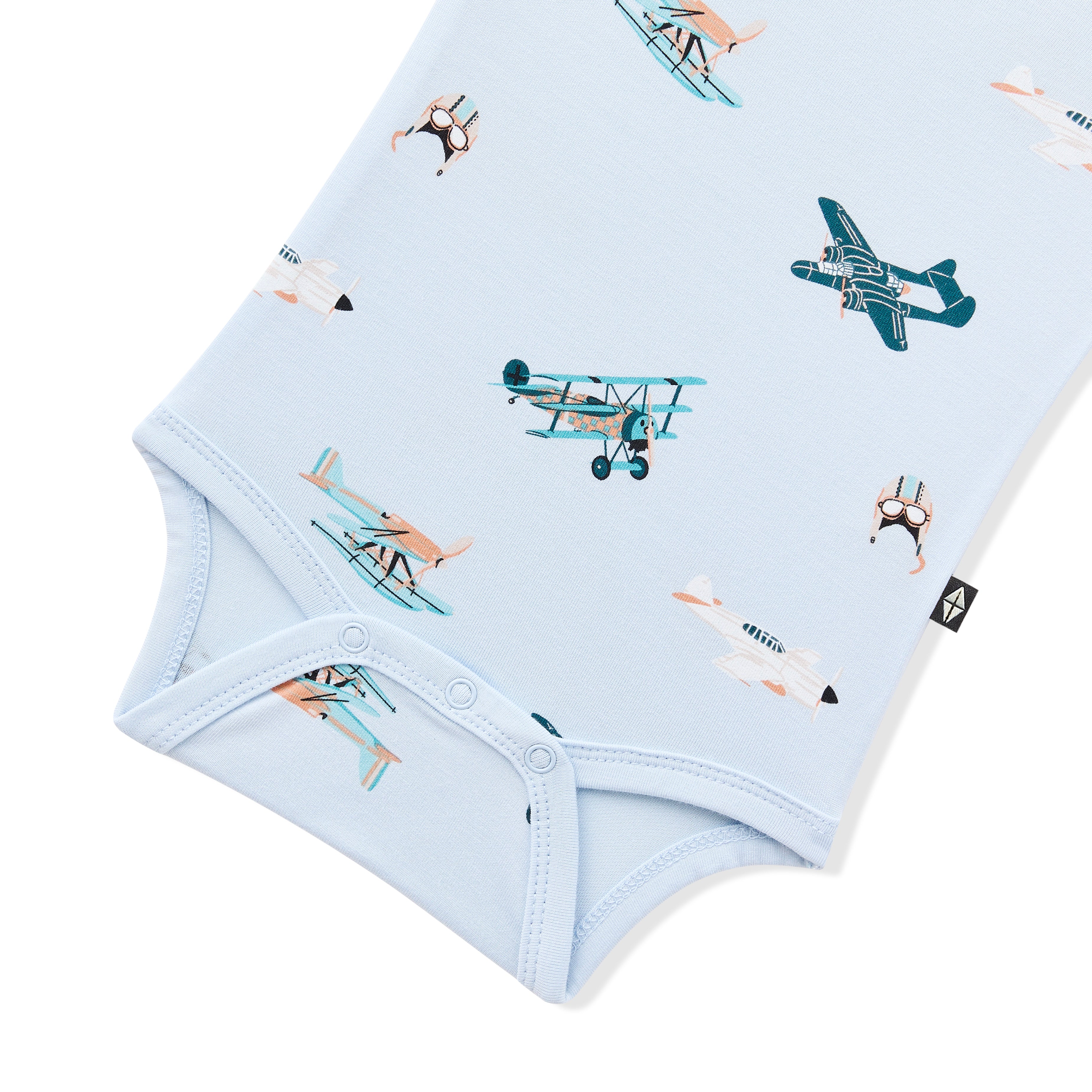 Close up of the snap closure on the Bodysuit in Take Off