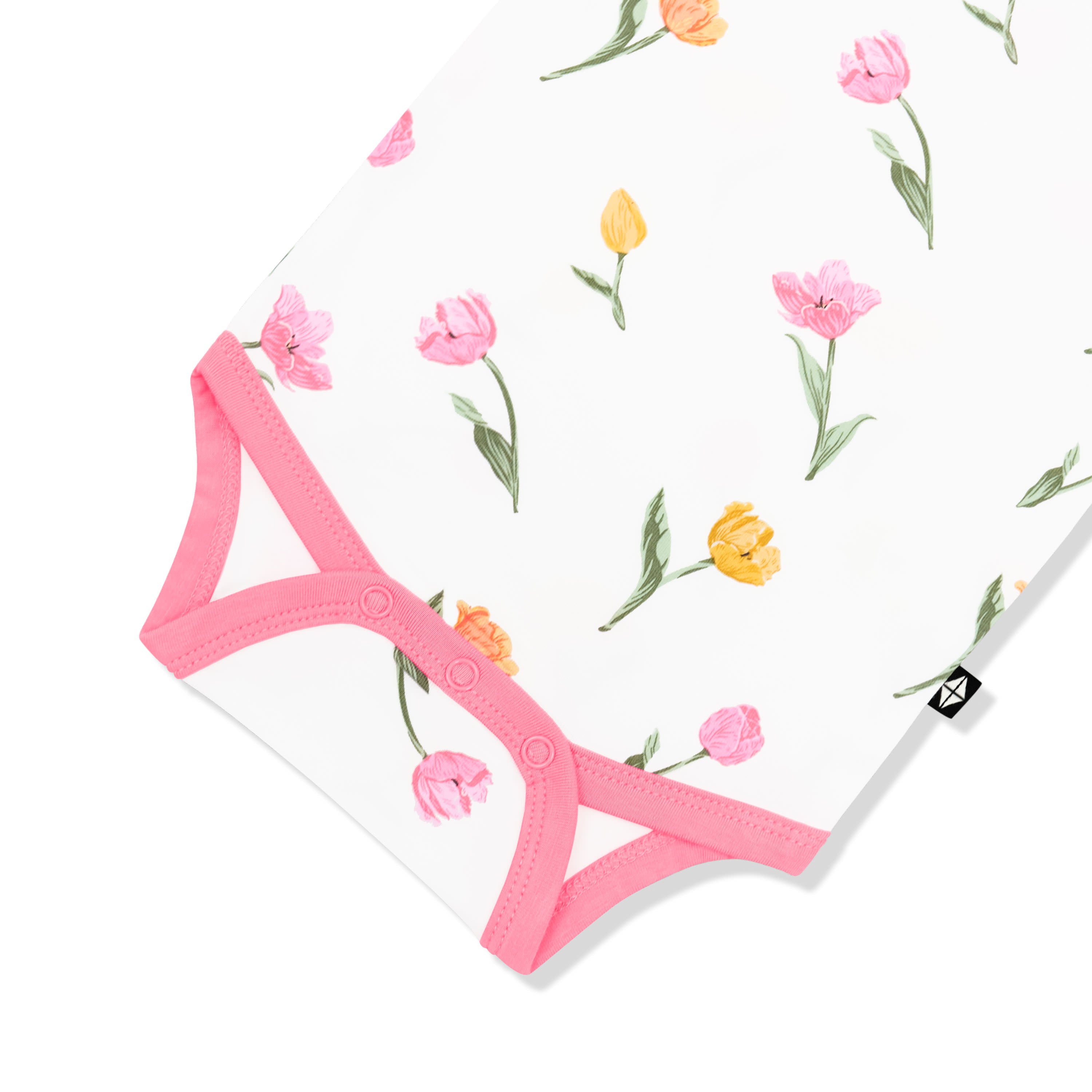 Snap closures shown on the Bodysuit in Tulip