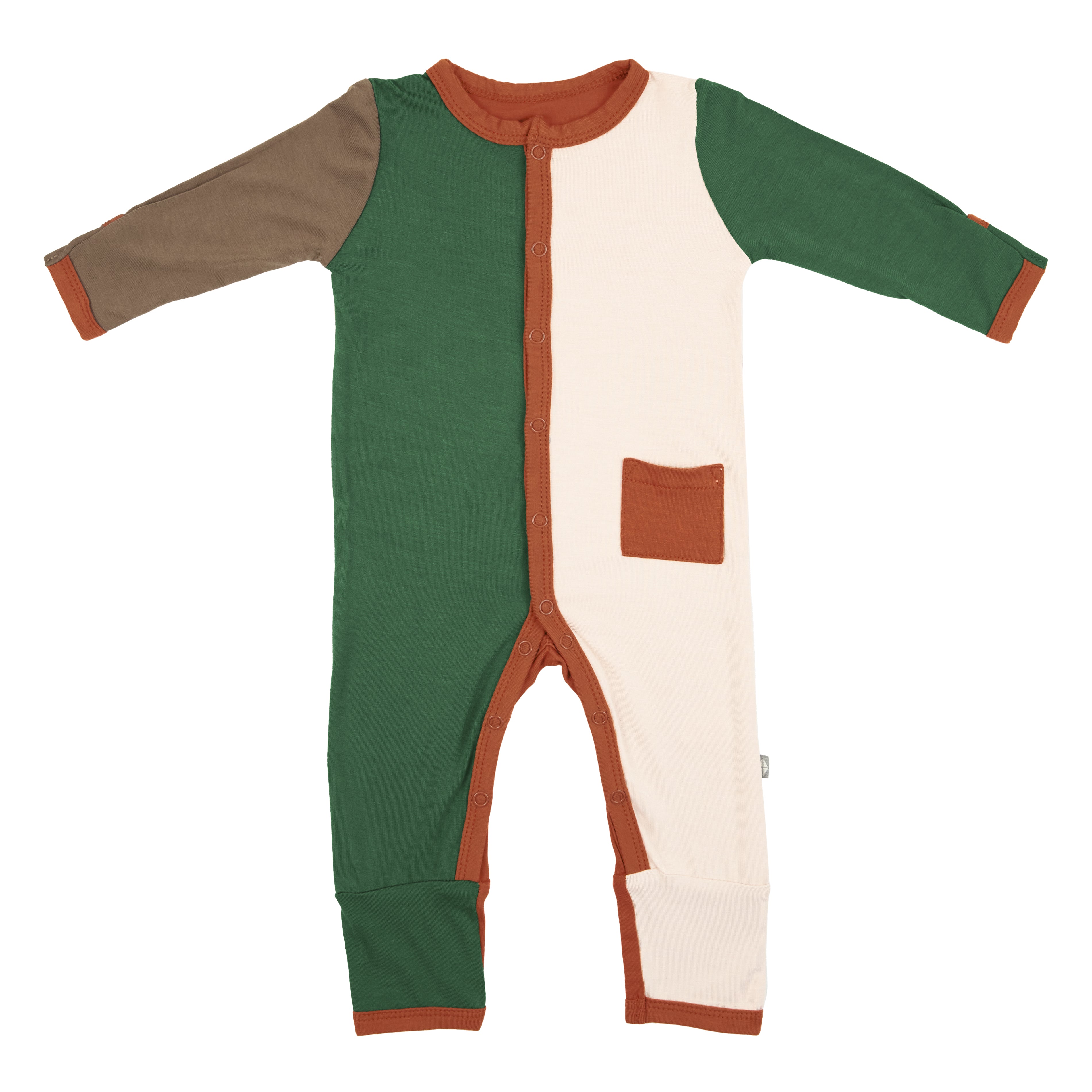 rust colorblock romper