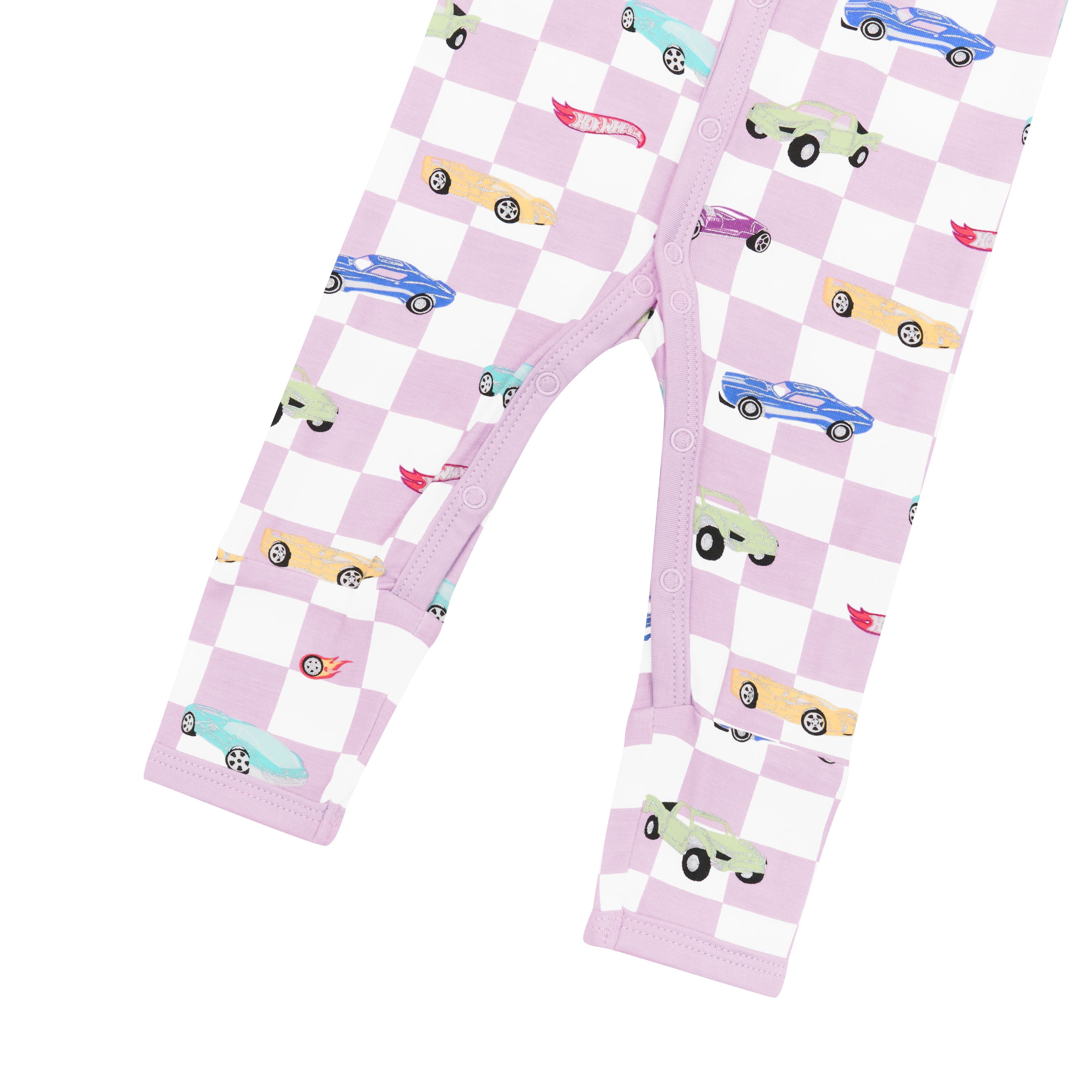 Snaps on Sparkles and Speed Hotwheels romper pajamas