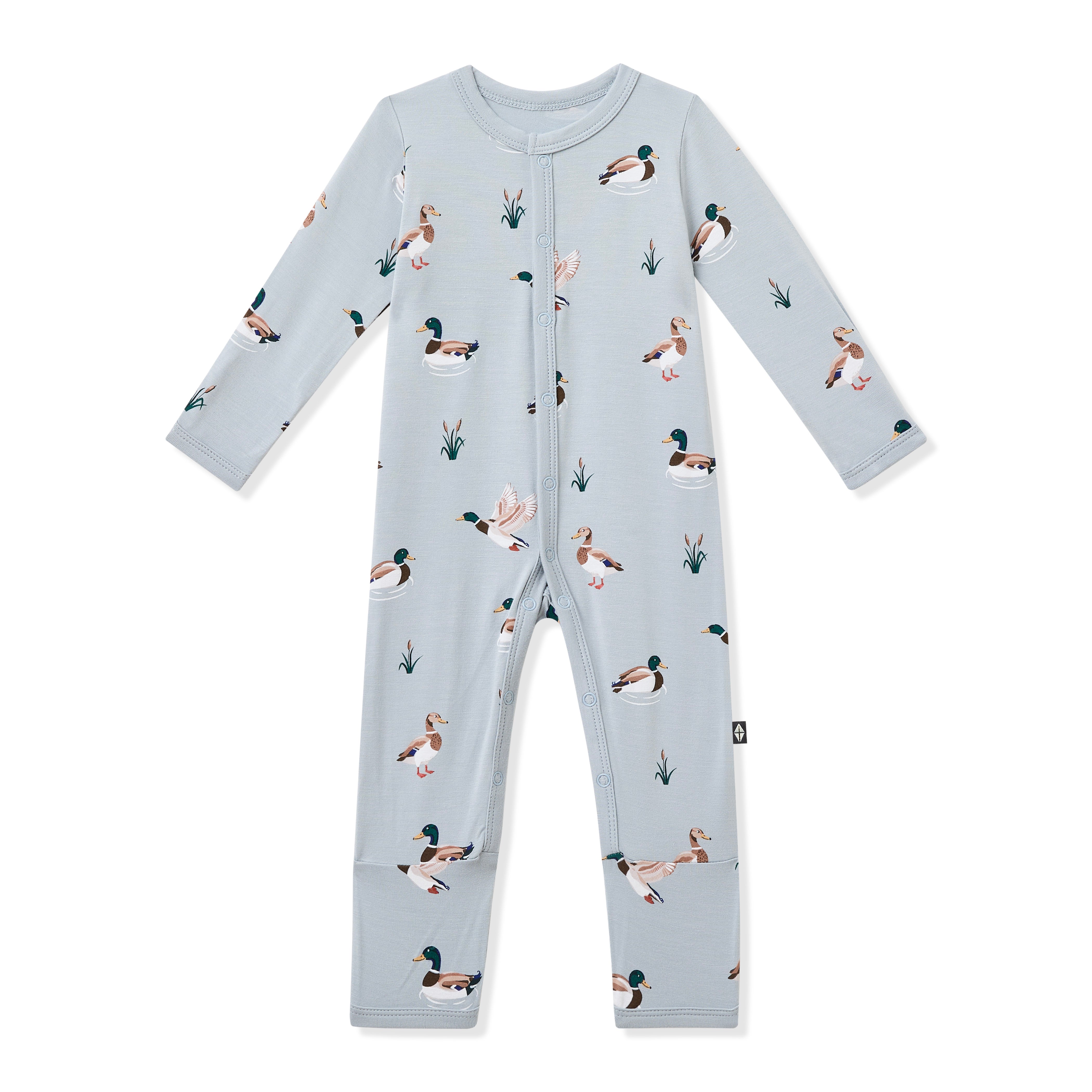 Product photo of the Romper in Mallard Duck on a white surface