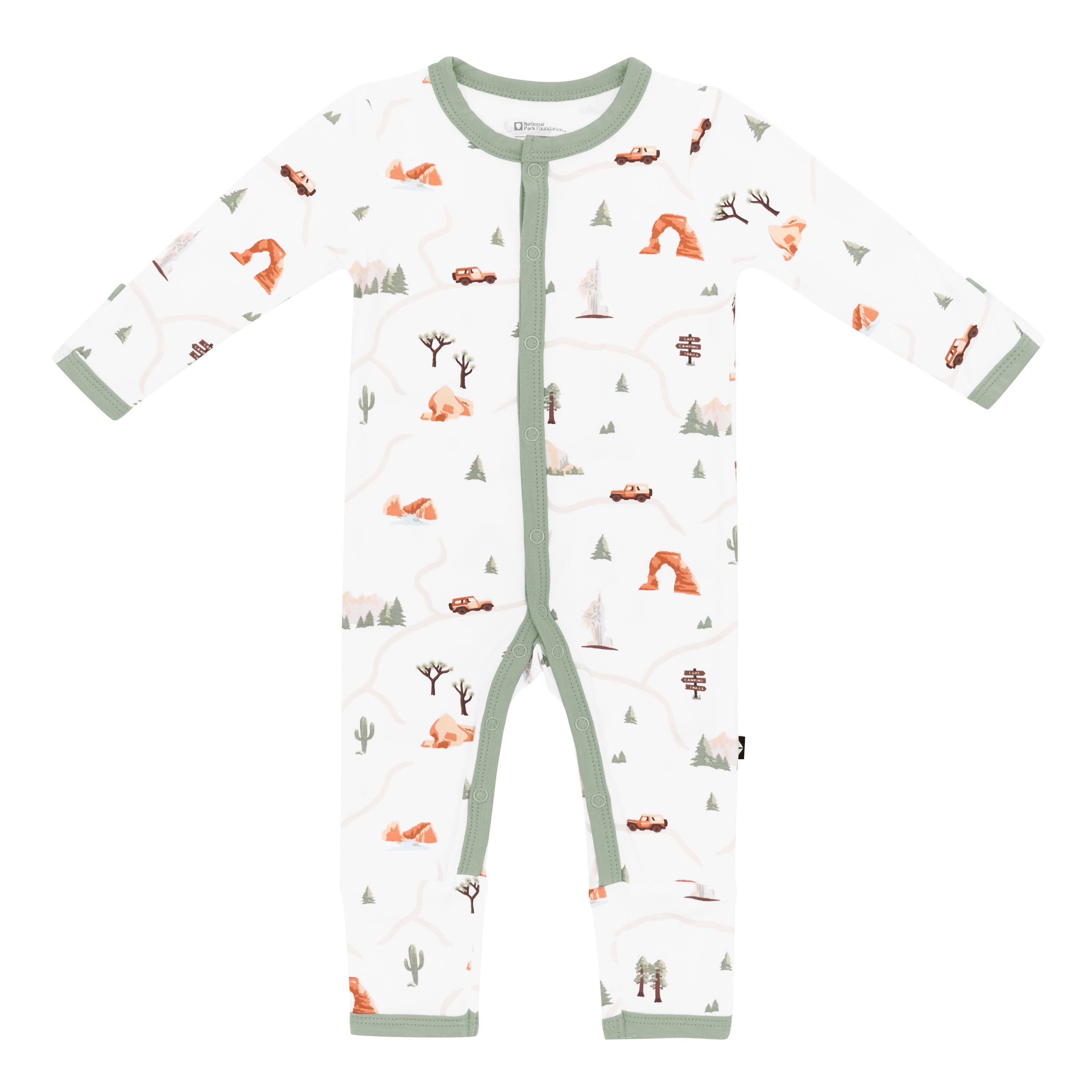 National Parks pajama Romper in Road Trip