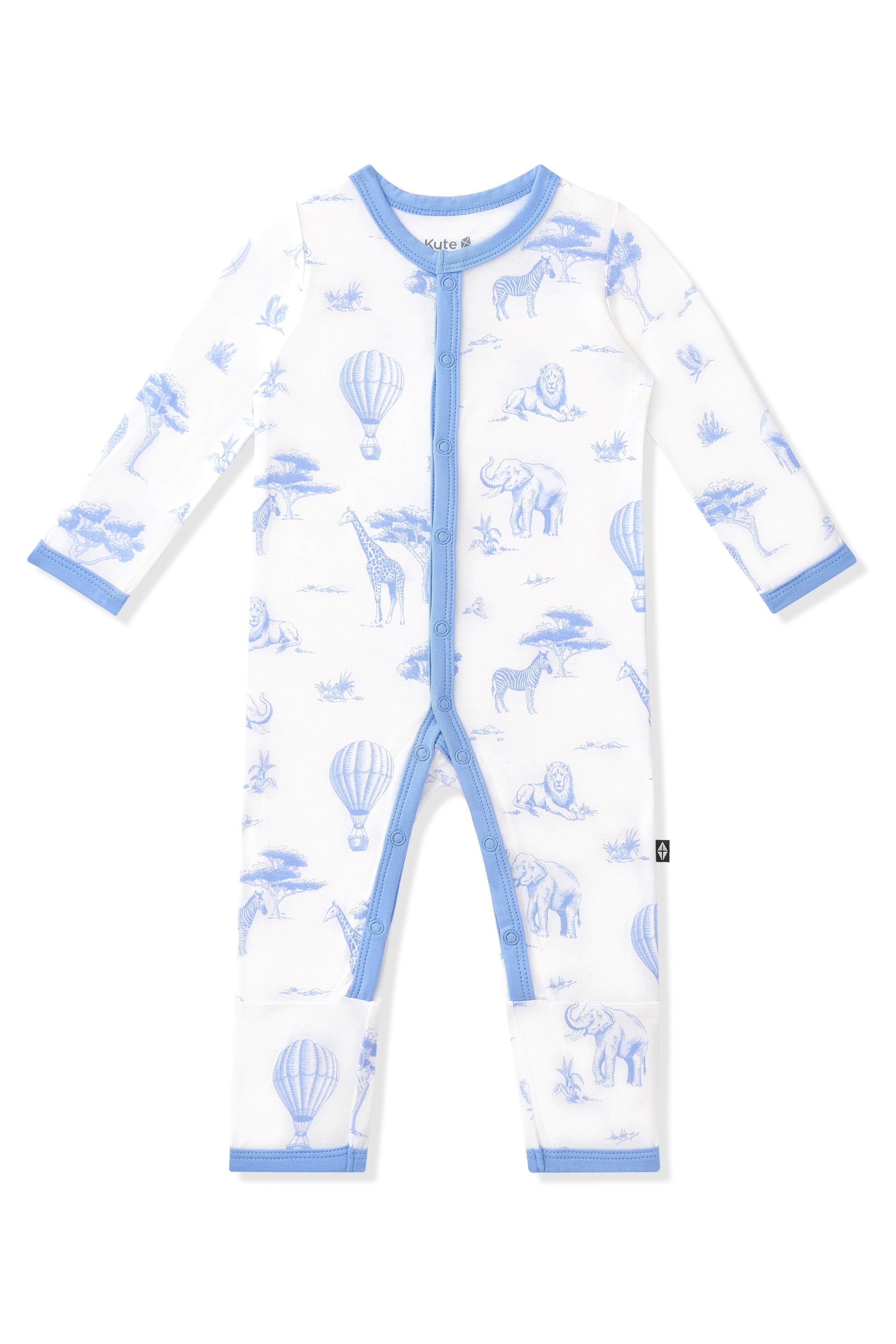 Romper in Toile Safari shown on a white surface