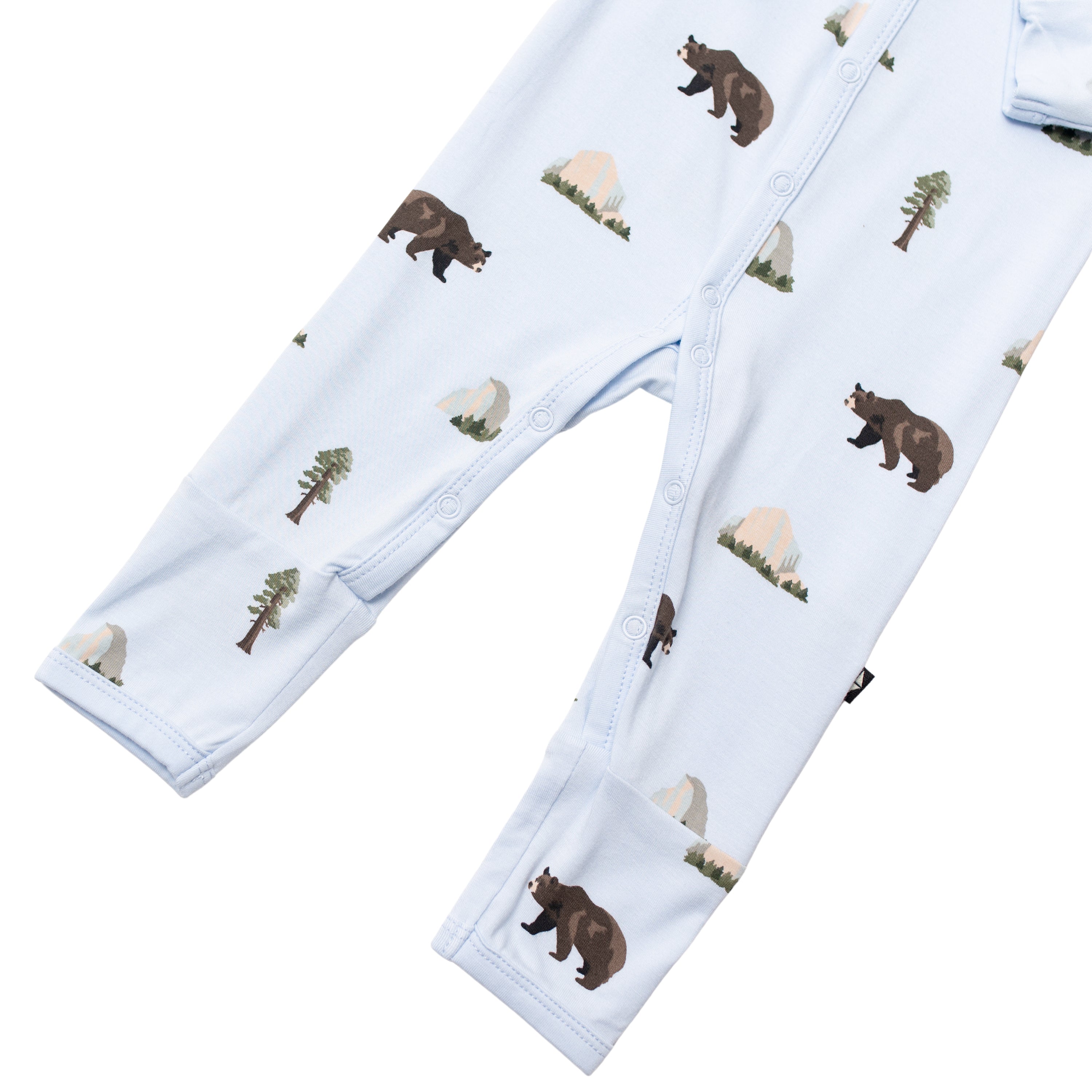 Snaps on Romper baby pajamas in Yosemite