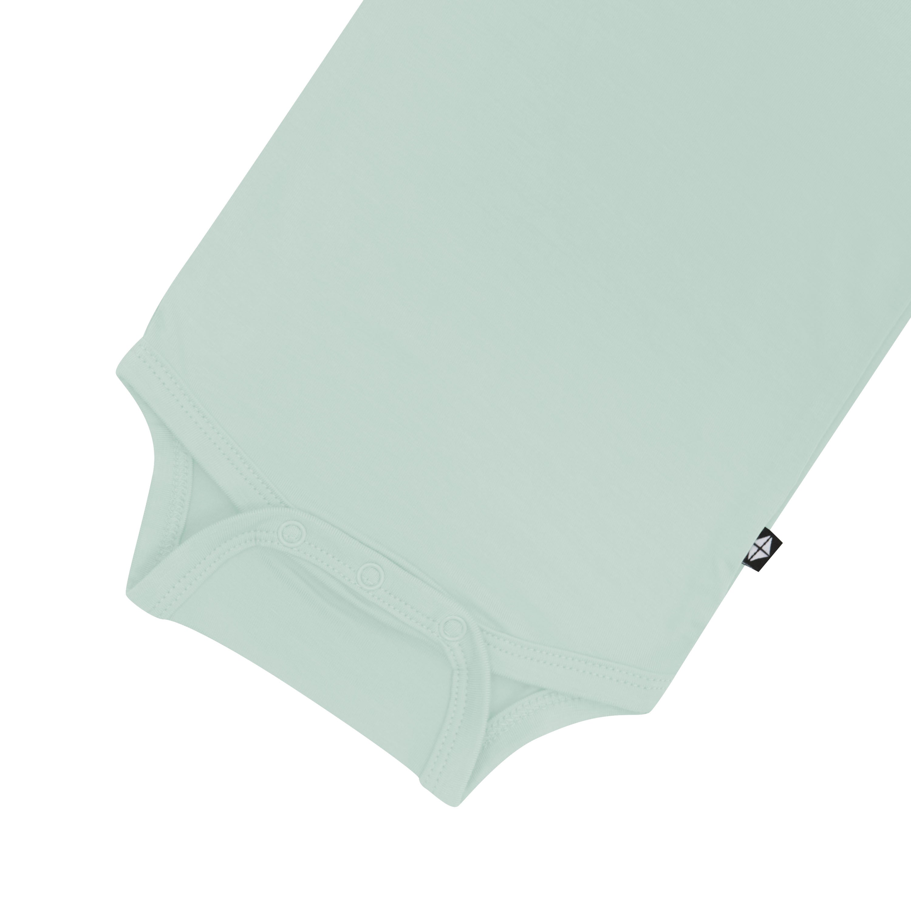 Bottom snaps on Kyte Baby Long Sleeve Bodysuit in Sage
