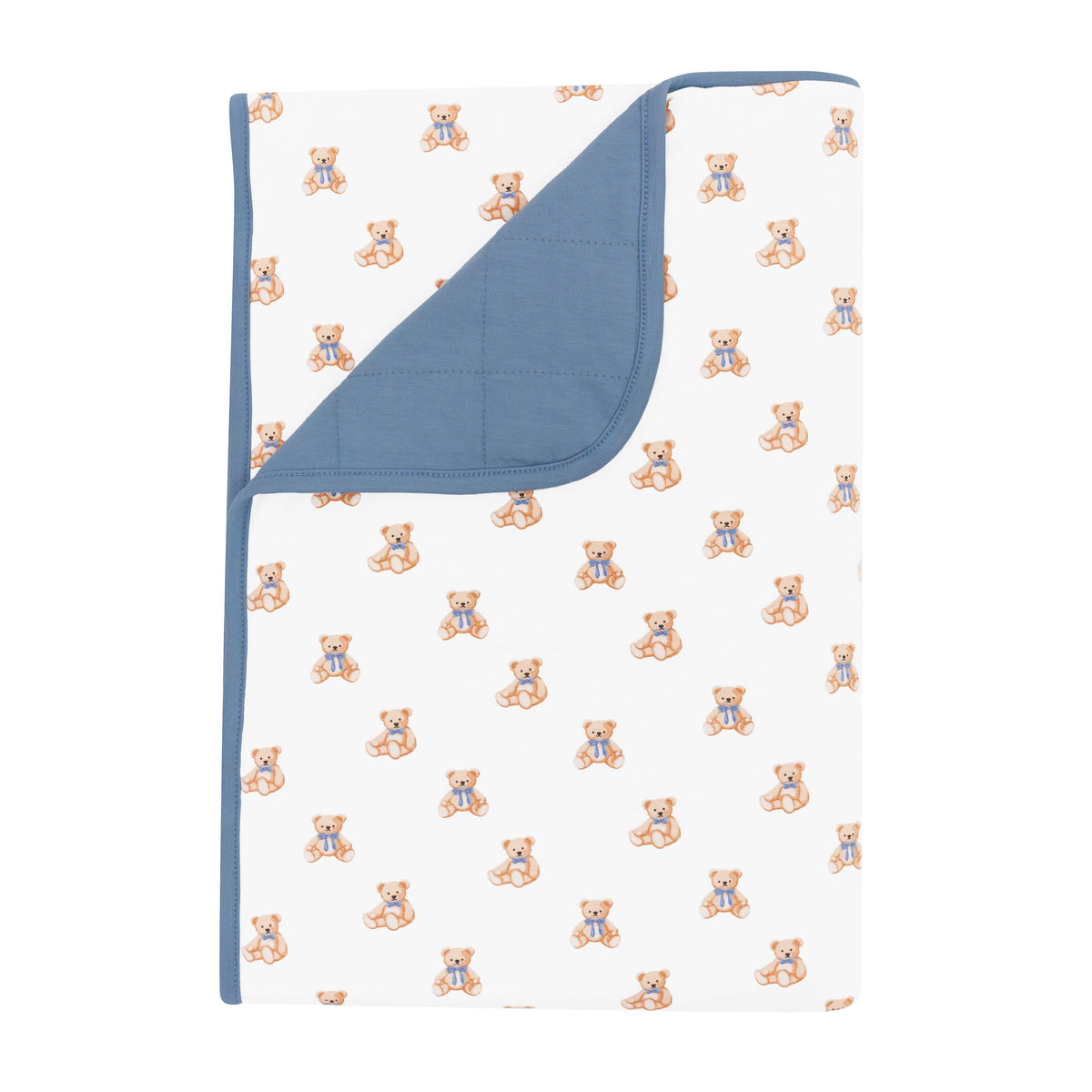 Kyte Baby Toddler Blanket in Teddy Bear 1.0 with Slate backing