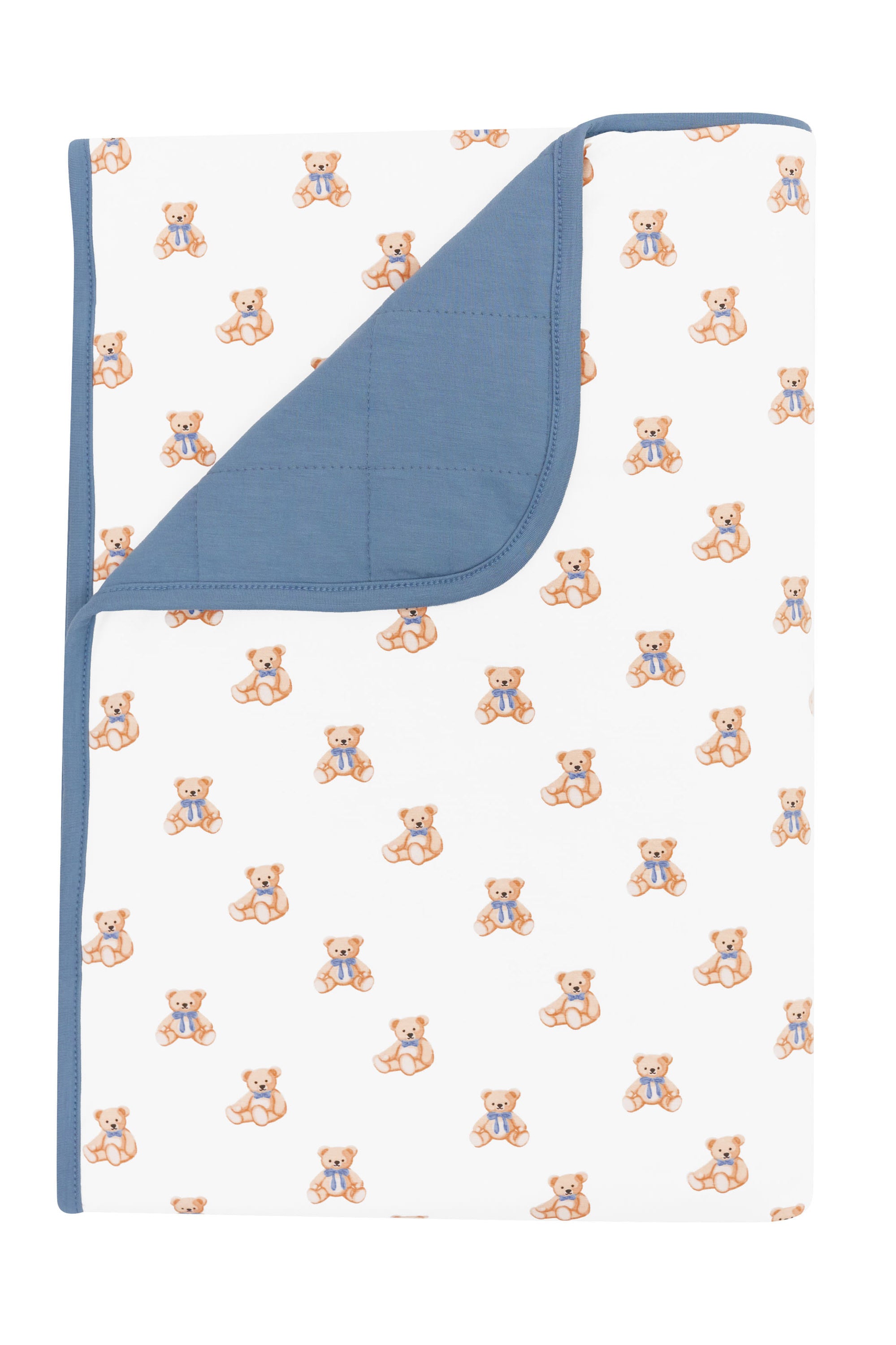 Kyte Baby Toddler Blanket in Teddy Bear 1.0 with Slate backing