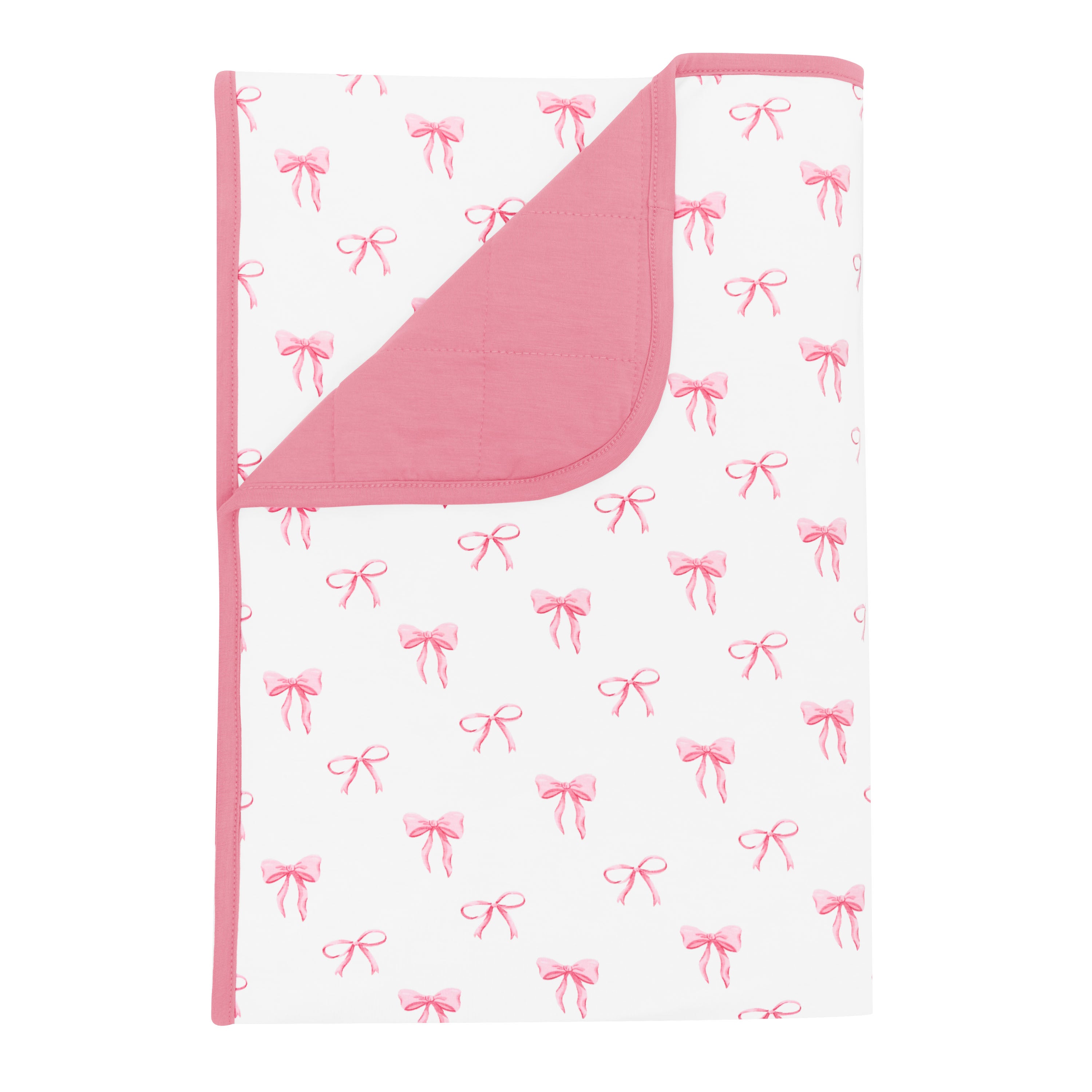 Kyte Baby Toddler Blanket in Bow 1.0 with Apple Blossom backing