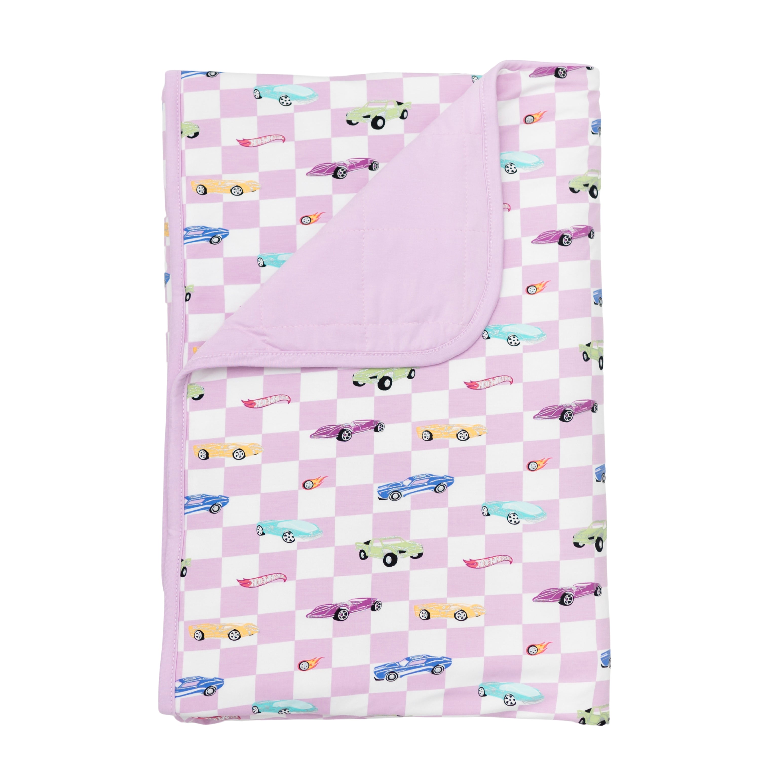 Toddler Blanket in Sparkles and Speed 1.0 TOG with Mauve quilted backing