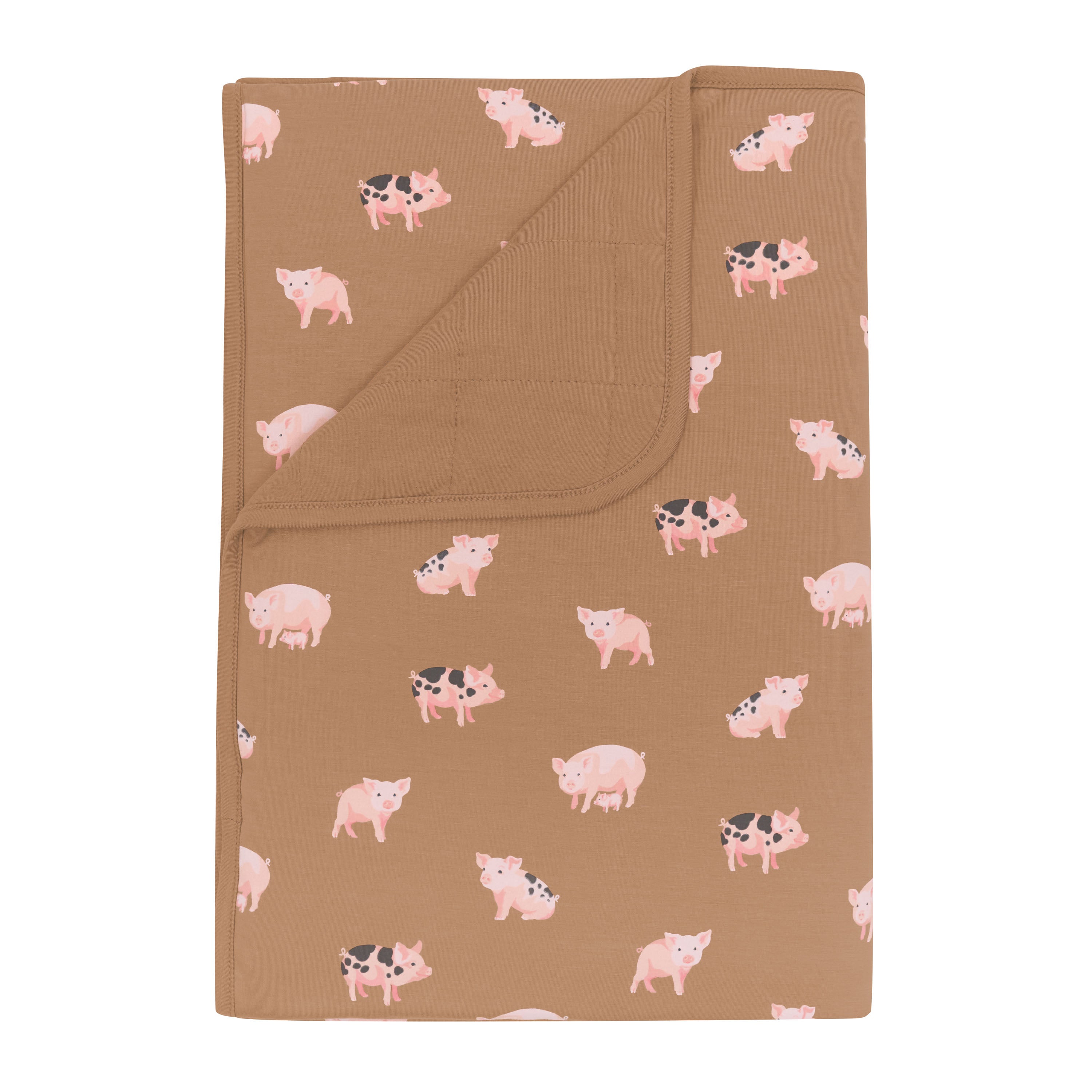 Toddler Blanket in Pig 1.0 with Latte quilted back