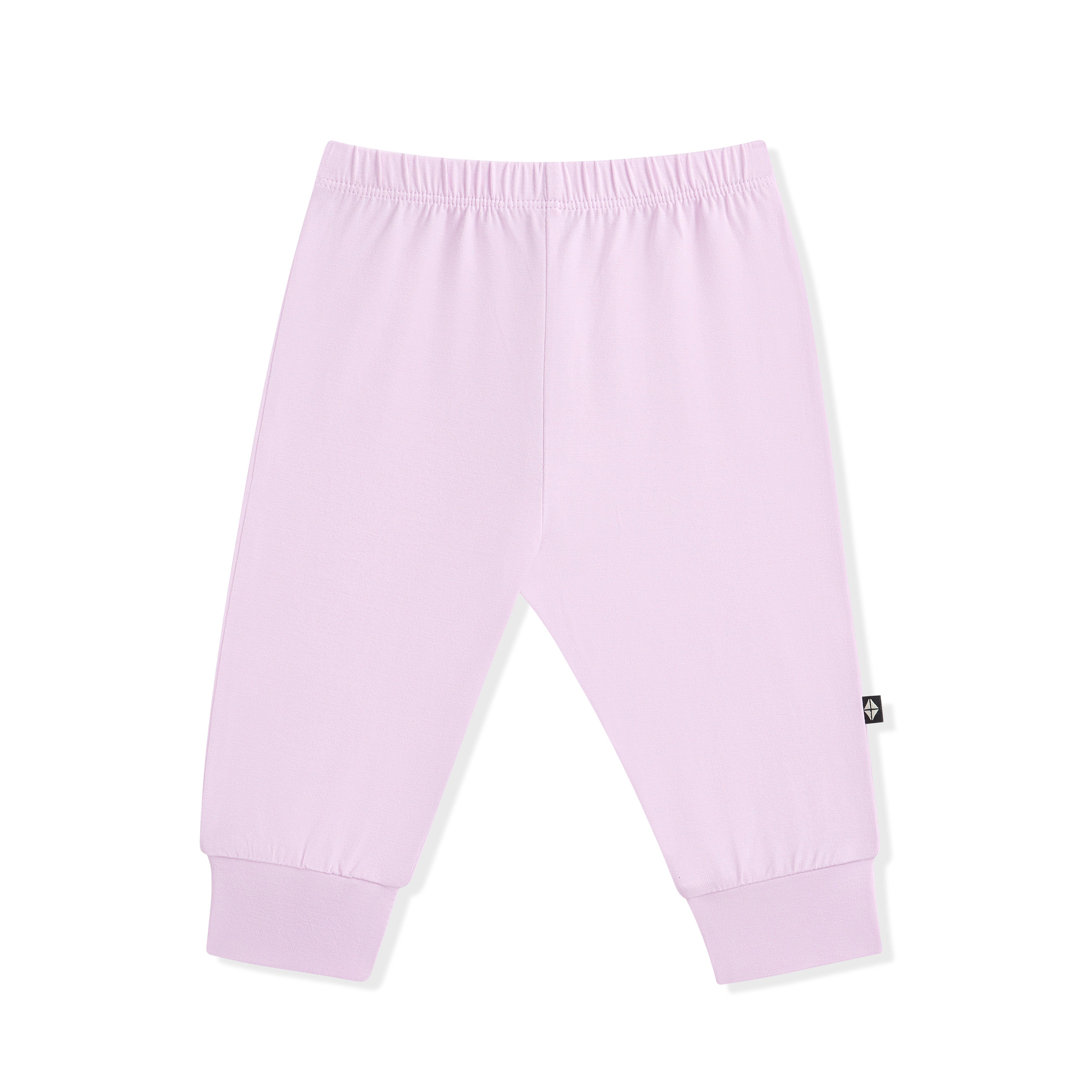 Light purple baby pants on a white background