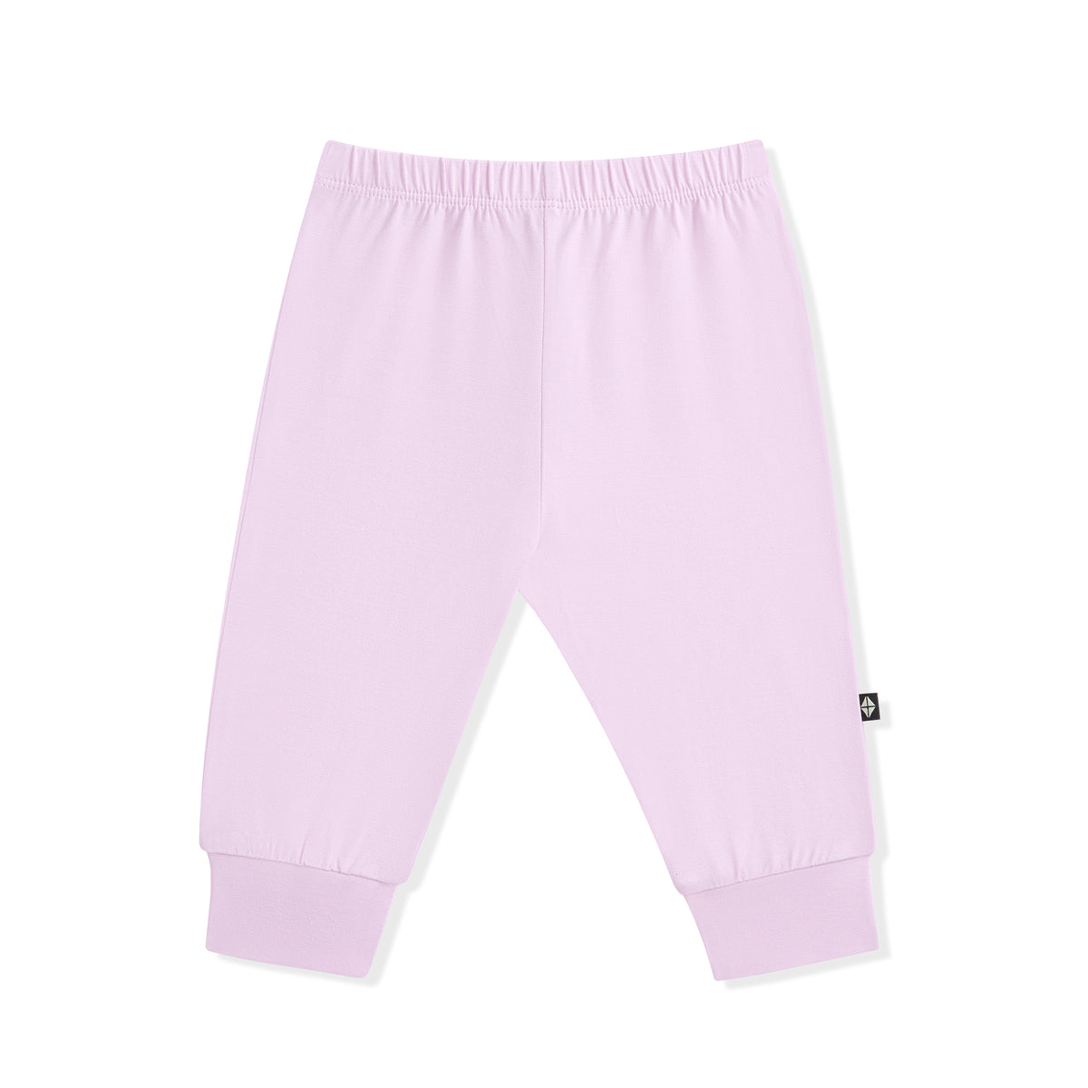 Light purple baby pants on a white background