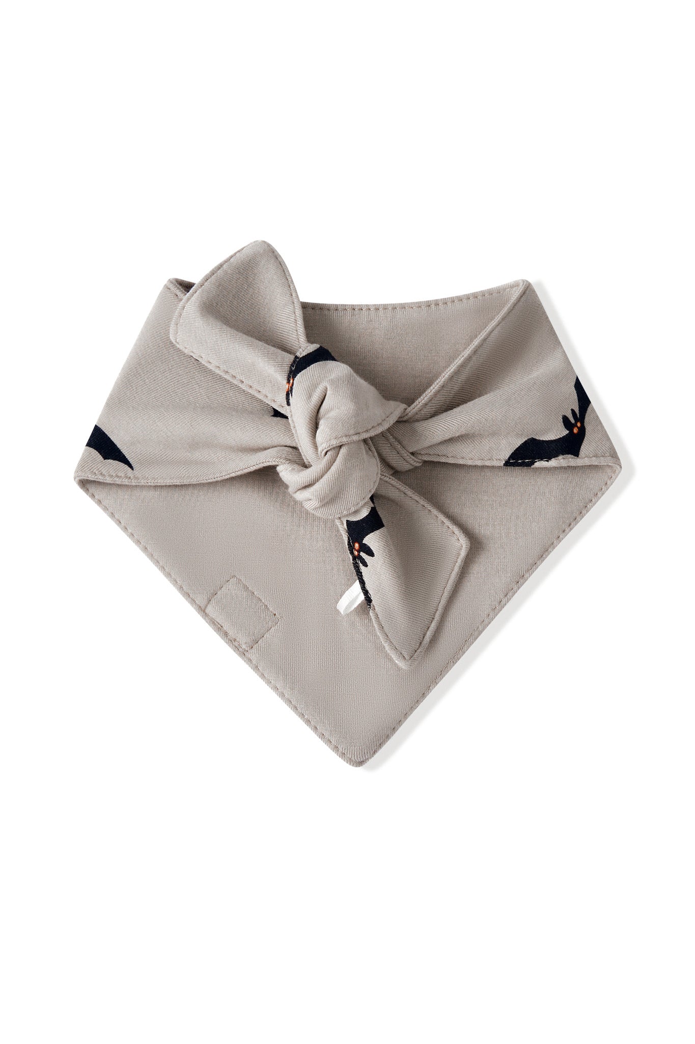 Back side of Dog Bandana in Bats print on a white background