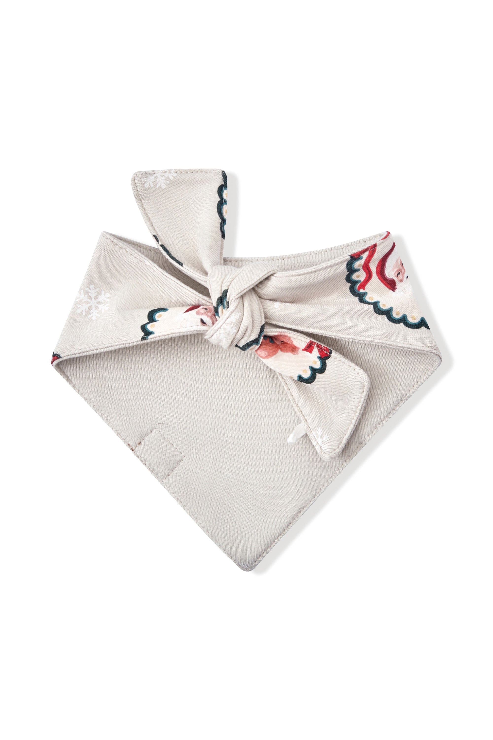 Back side of Dog Bandana in Holiday Medallion print on a white background