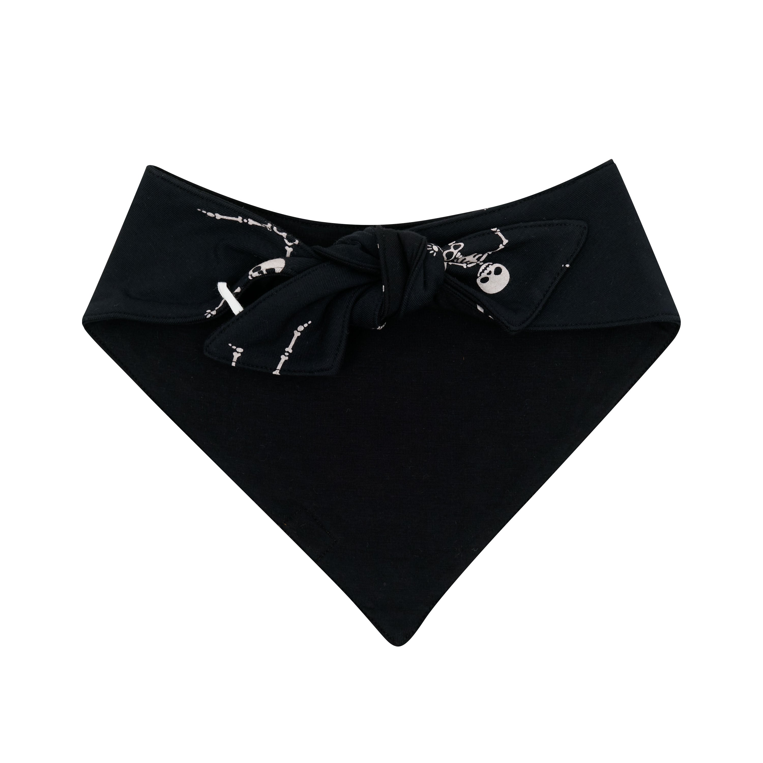 The back of the Dog Bandana in Skeleton showing the tie band