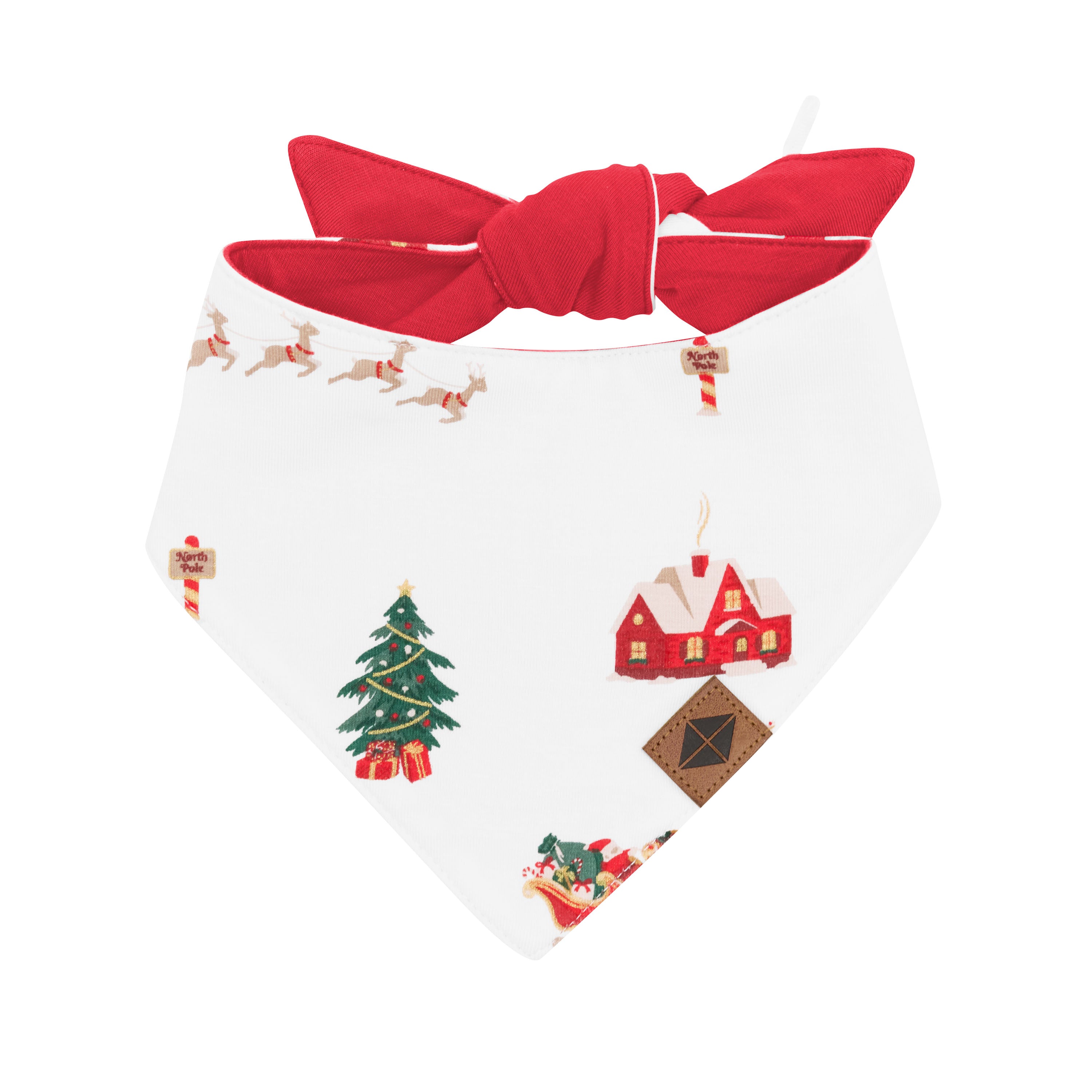 The front of the Dog Bandana in Santa Sleigh