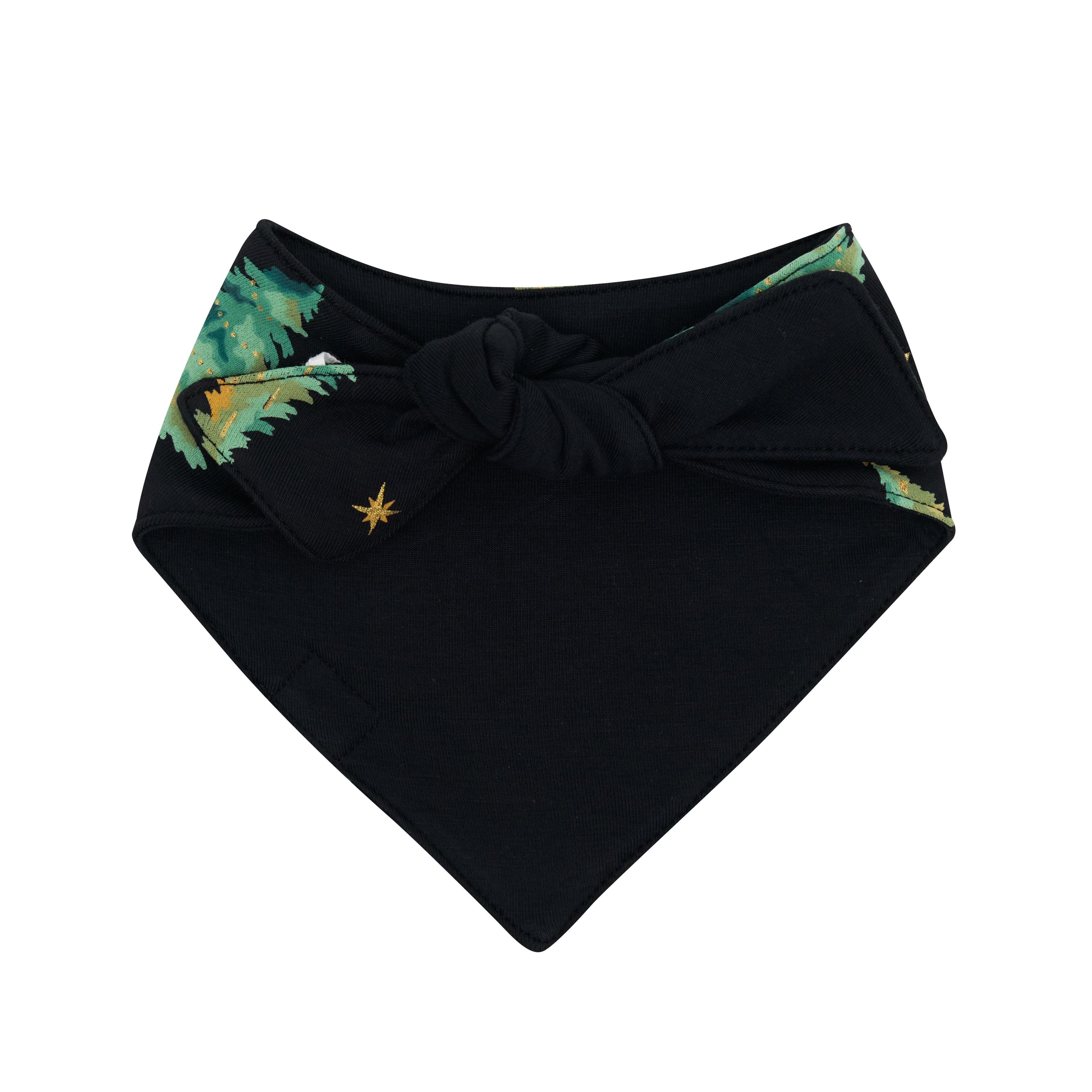 The back of the Dog Bandana in Twinkle Tree showing the tie closure