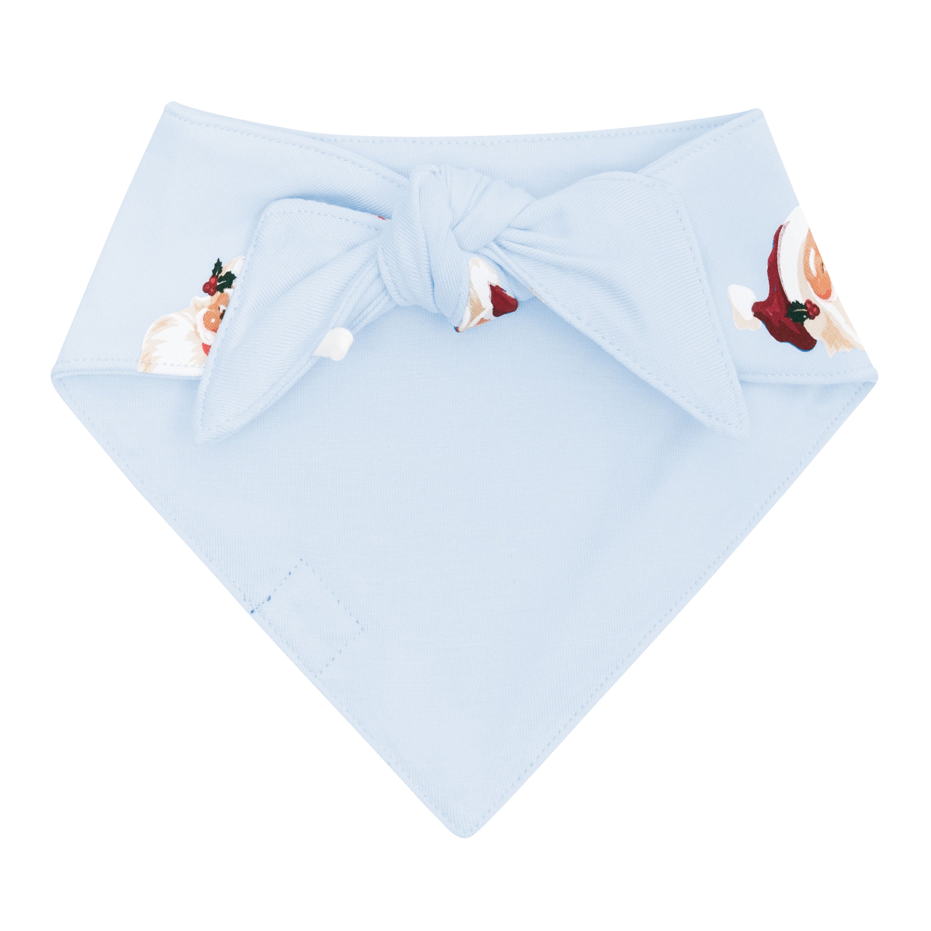 The back of the Dog Bandana in Vintage Santa showing the tie closure