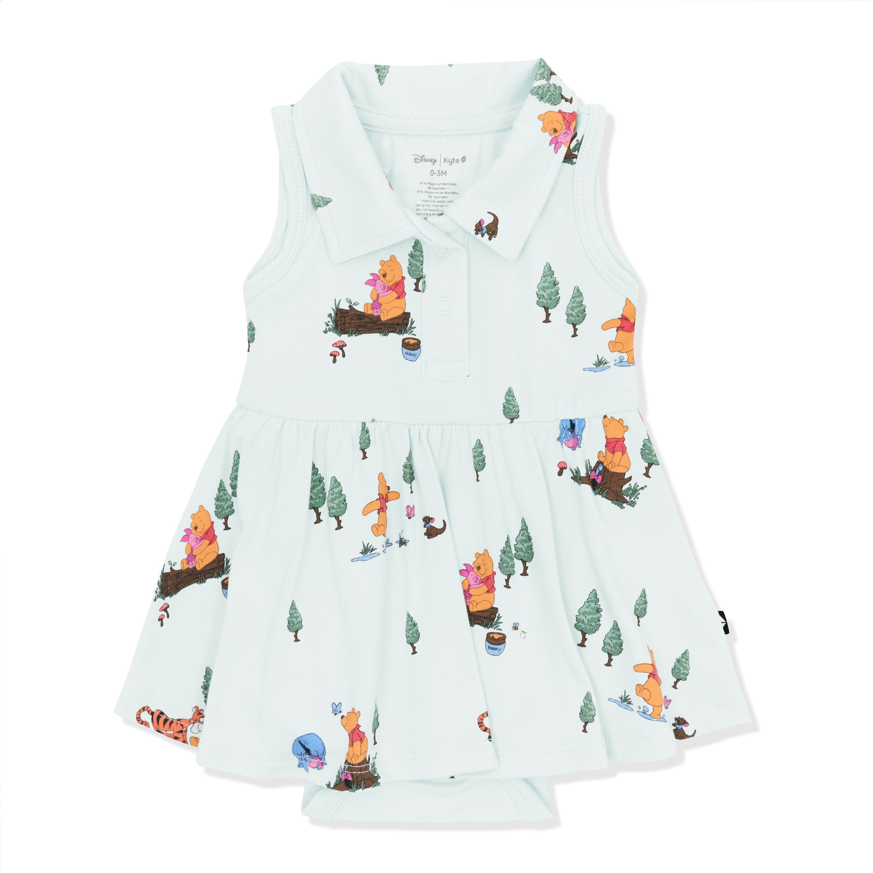 Product photo of the Polo Bodysuit Dress in Winnie the Pooh Hundred Acre Wood