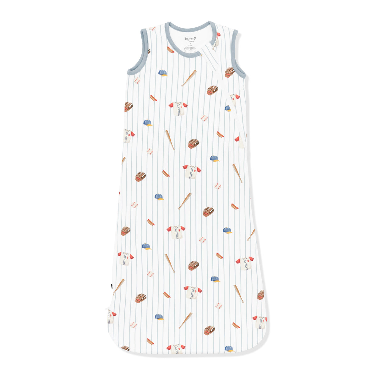 Sleep Bag in Home Run 0.5 with muted blue trim shown on a white background