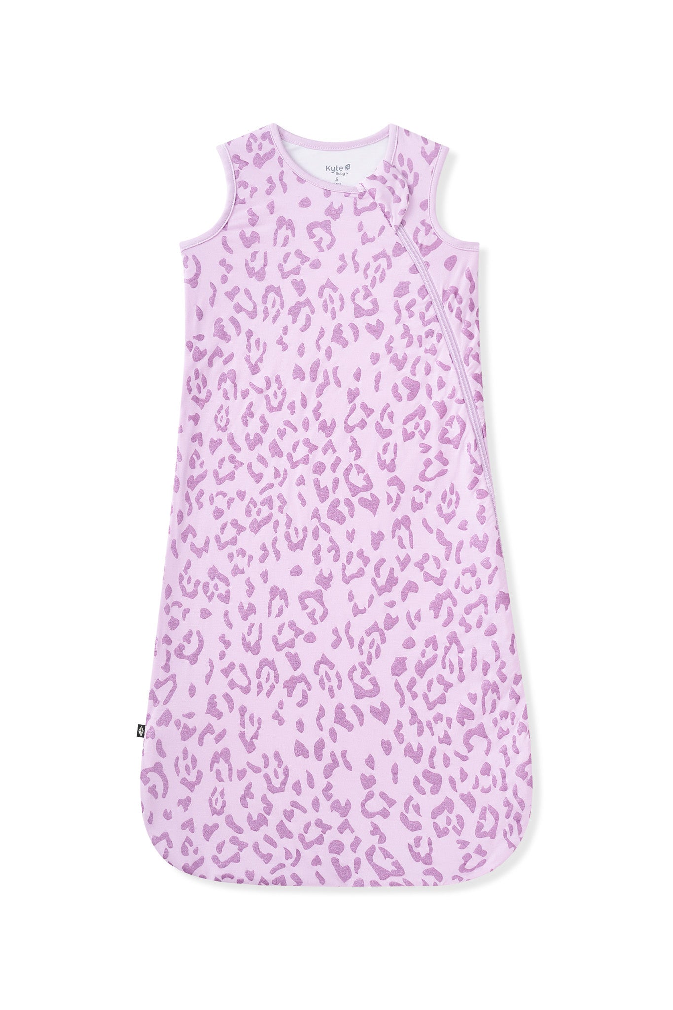 Sleep Bag in Thistle Leopard print on white background