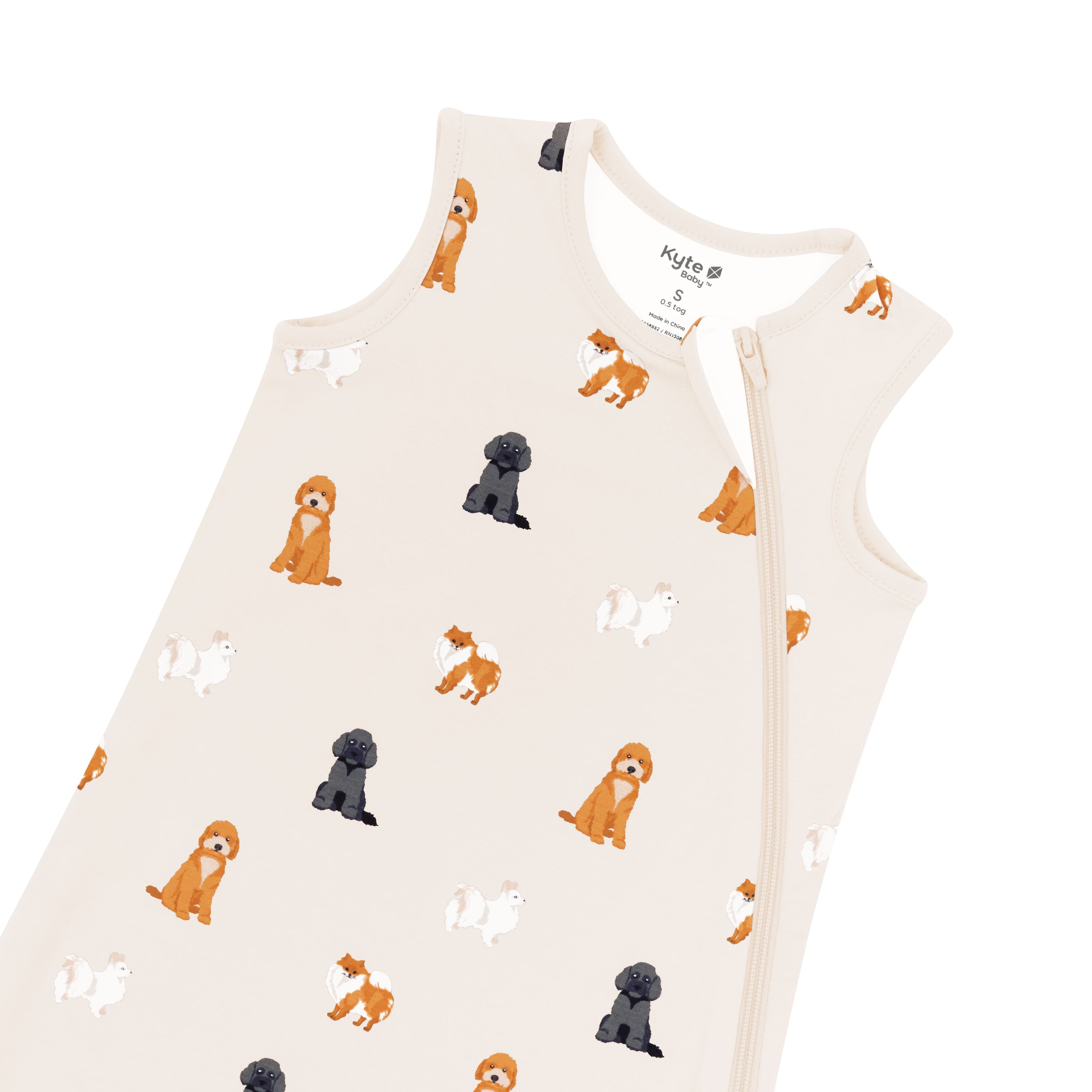 Sleep Bag in Fluffy Dog 0.5 zipper garage and zipper