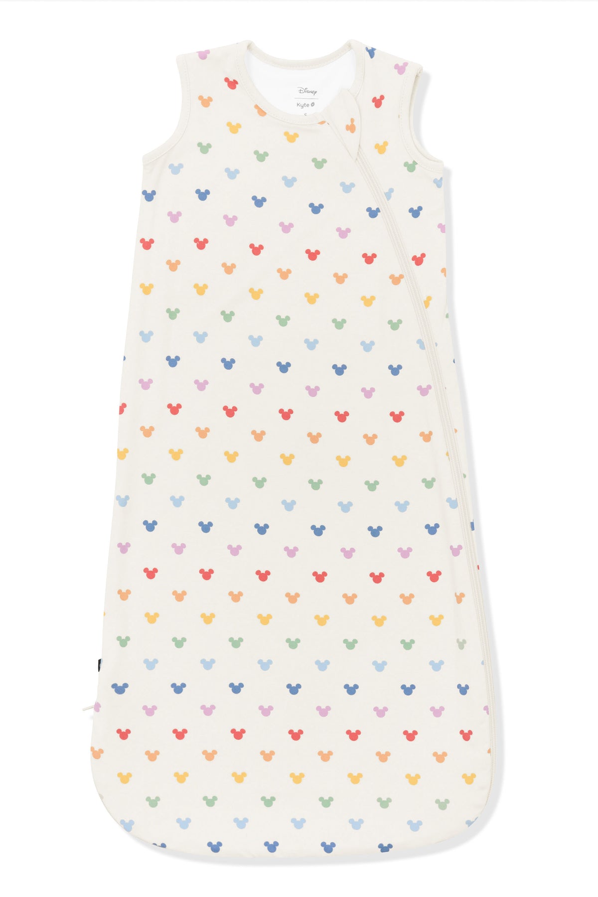 Sleep Bag with Pastel Mickey Mouse pattern on an oat background