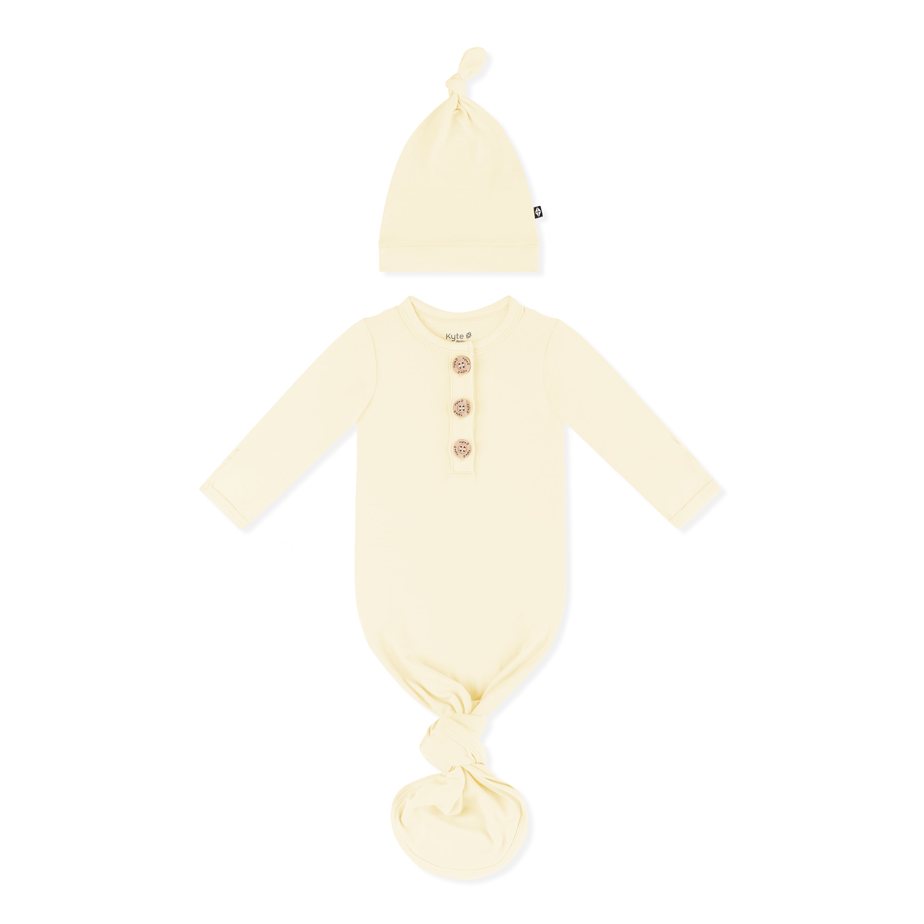 Product photo of the Knotted Gown with Hat Set in Chamomile